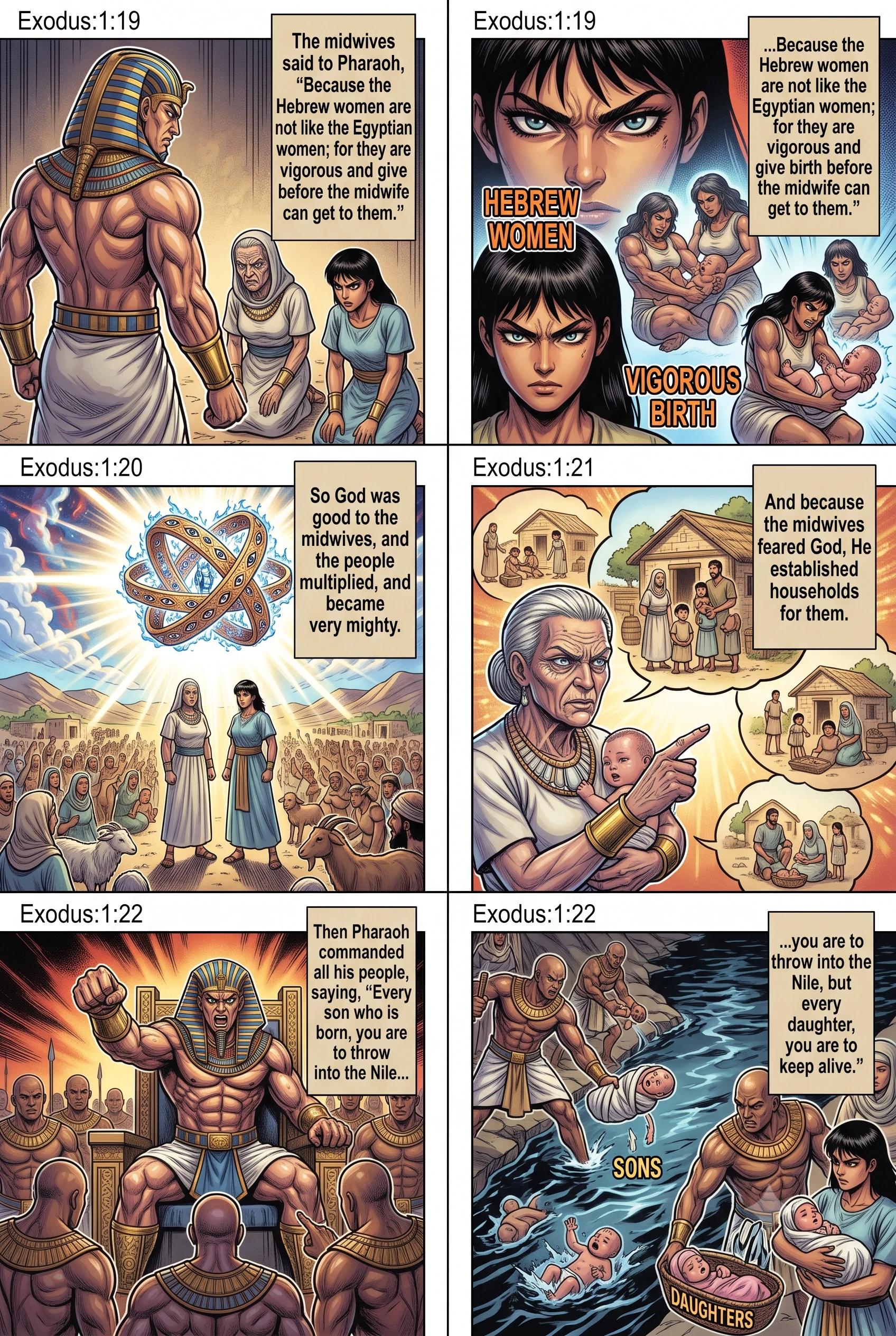Exodus 1 illustration: The Midwives Fear God