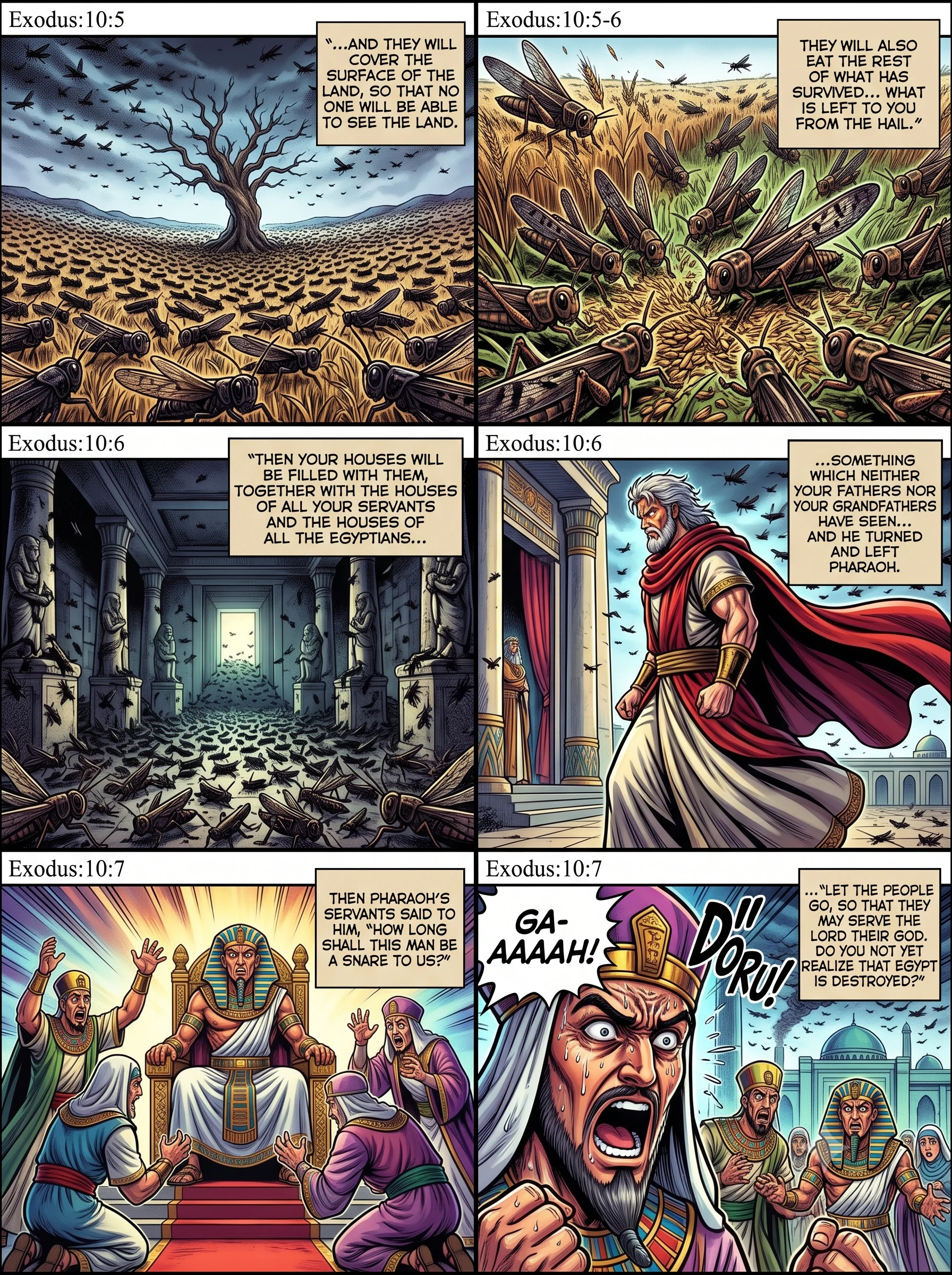 Exodus 10 illustration: Pharaoh's Officials Urge Him to Relent
