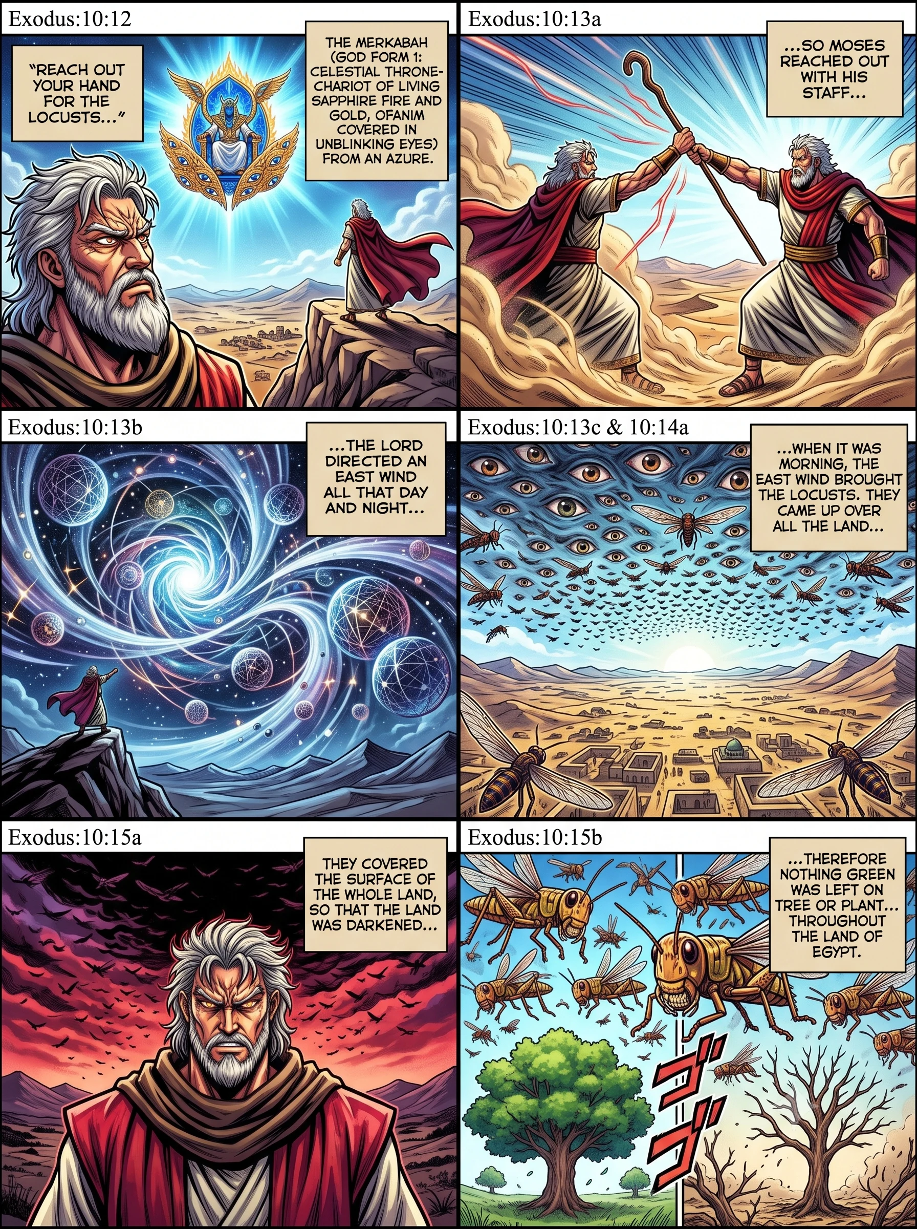 Exodus 10 illustration: The Locusts Devour the Land