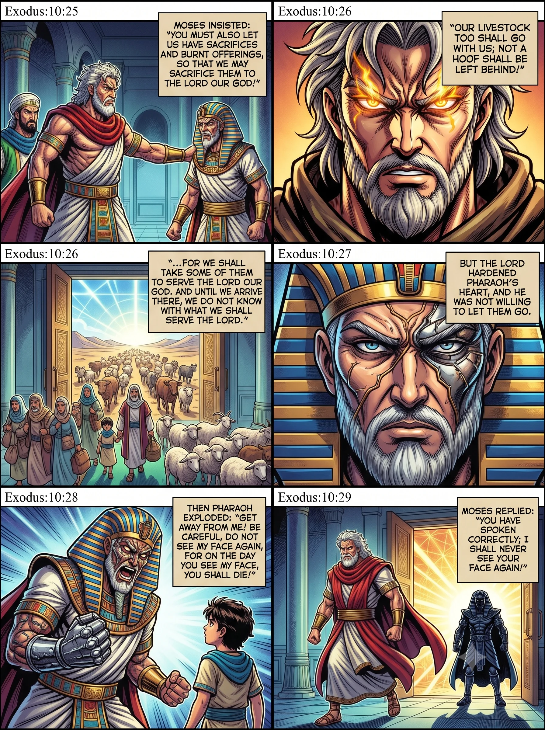 Exodus 10 illustration: Moses and Pharaoh's Final Standoff