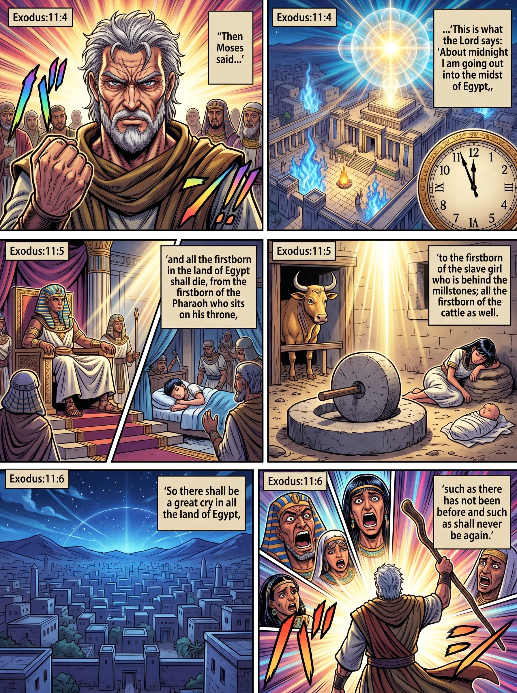 Exodus 11 illustration: Moses Warns of Death of the Firstborn