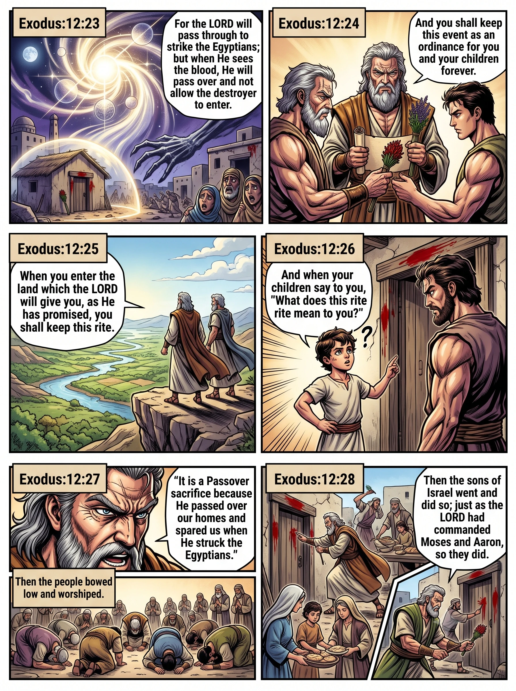Exodus 12 illustration: Explaining Passover to Future Generations