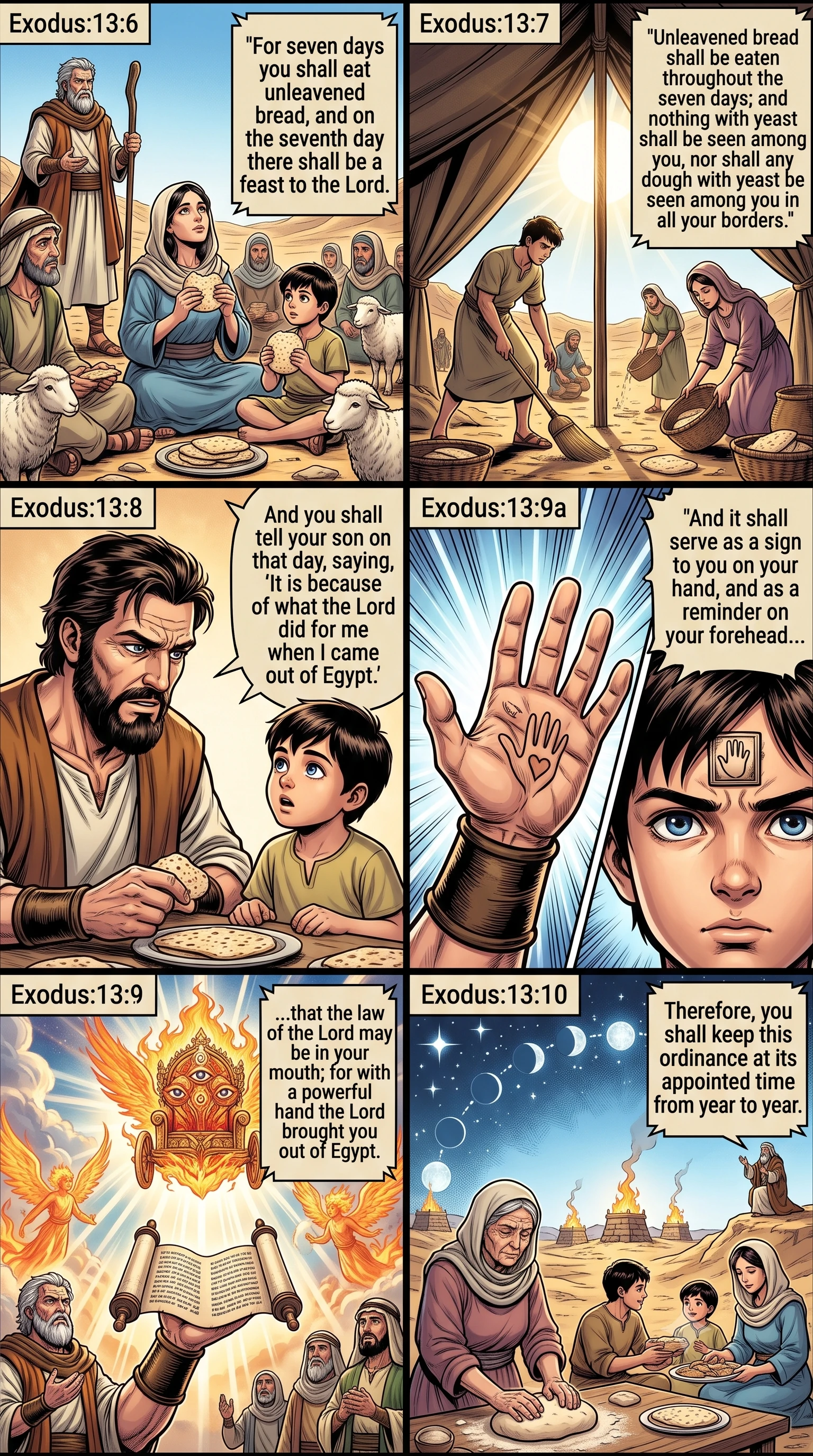 Exodus 13 illustration: Moses Institutes the Feast of Unleavened Bread
