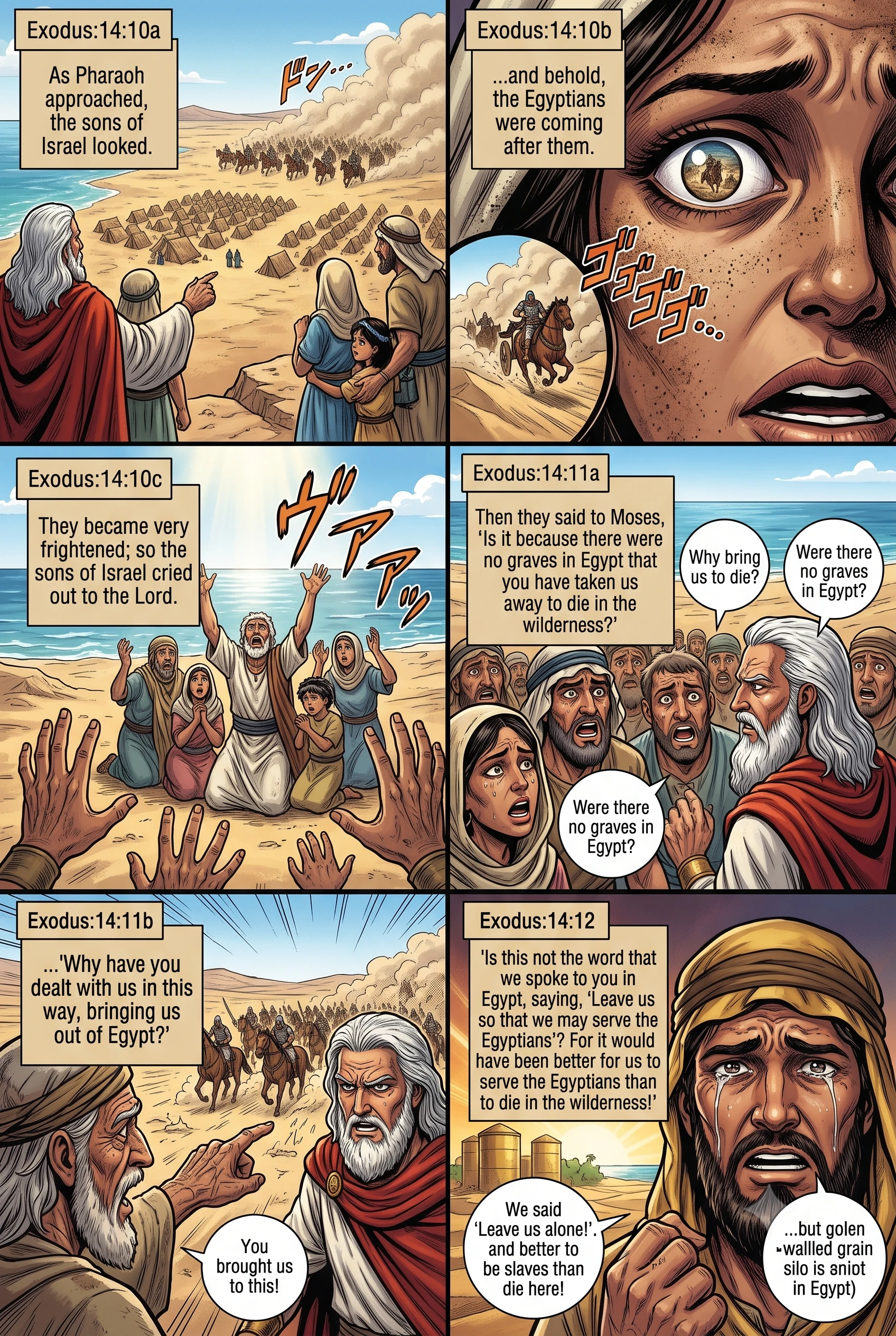 Exodus 14 illustration: Israel Panics at the Red Sea
