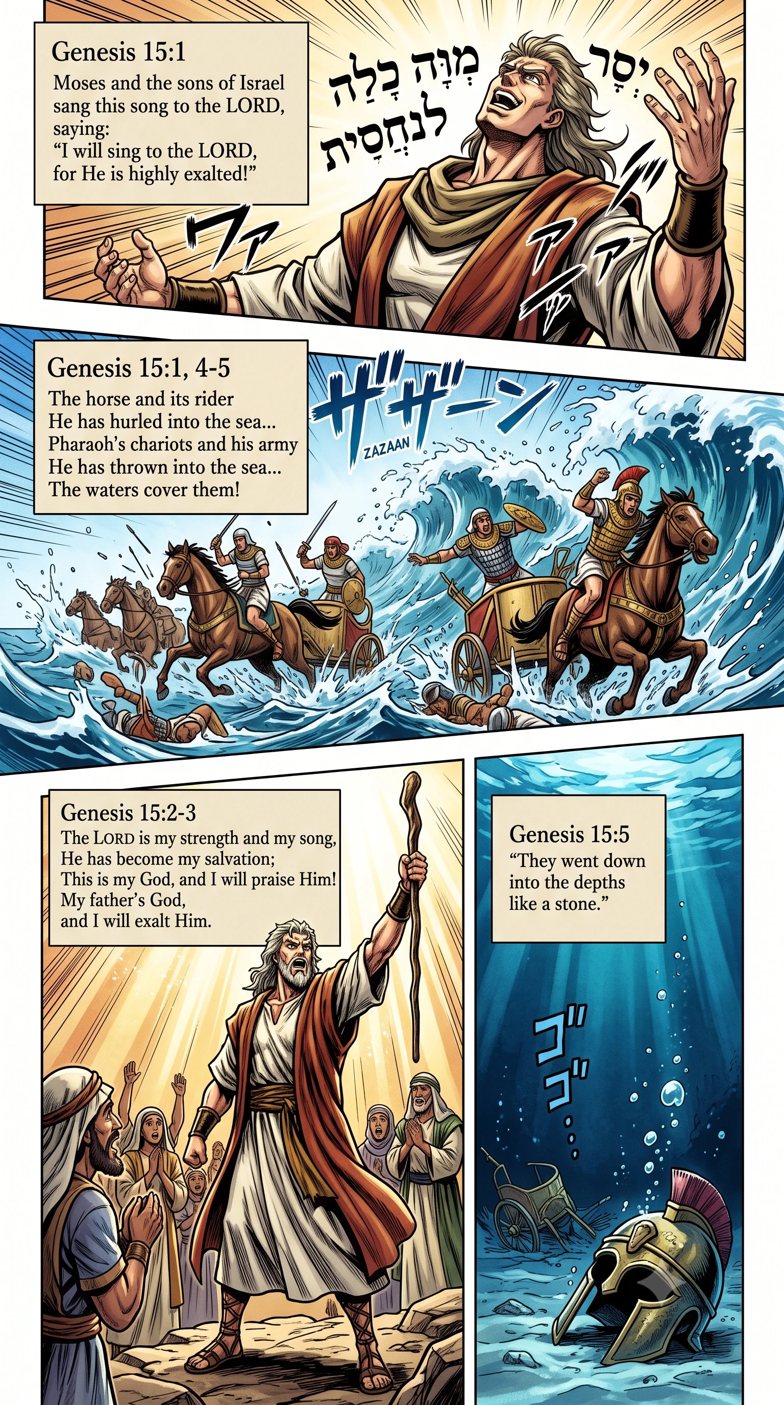 Exodus 15 illustration: Moses Sings of the Lord's Victory