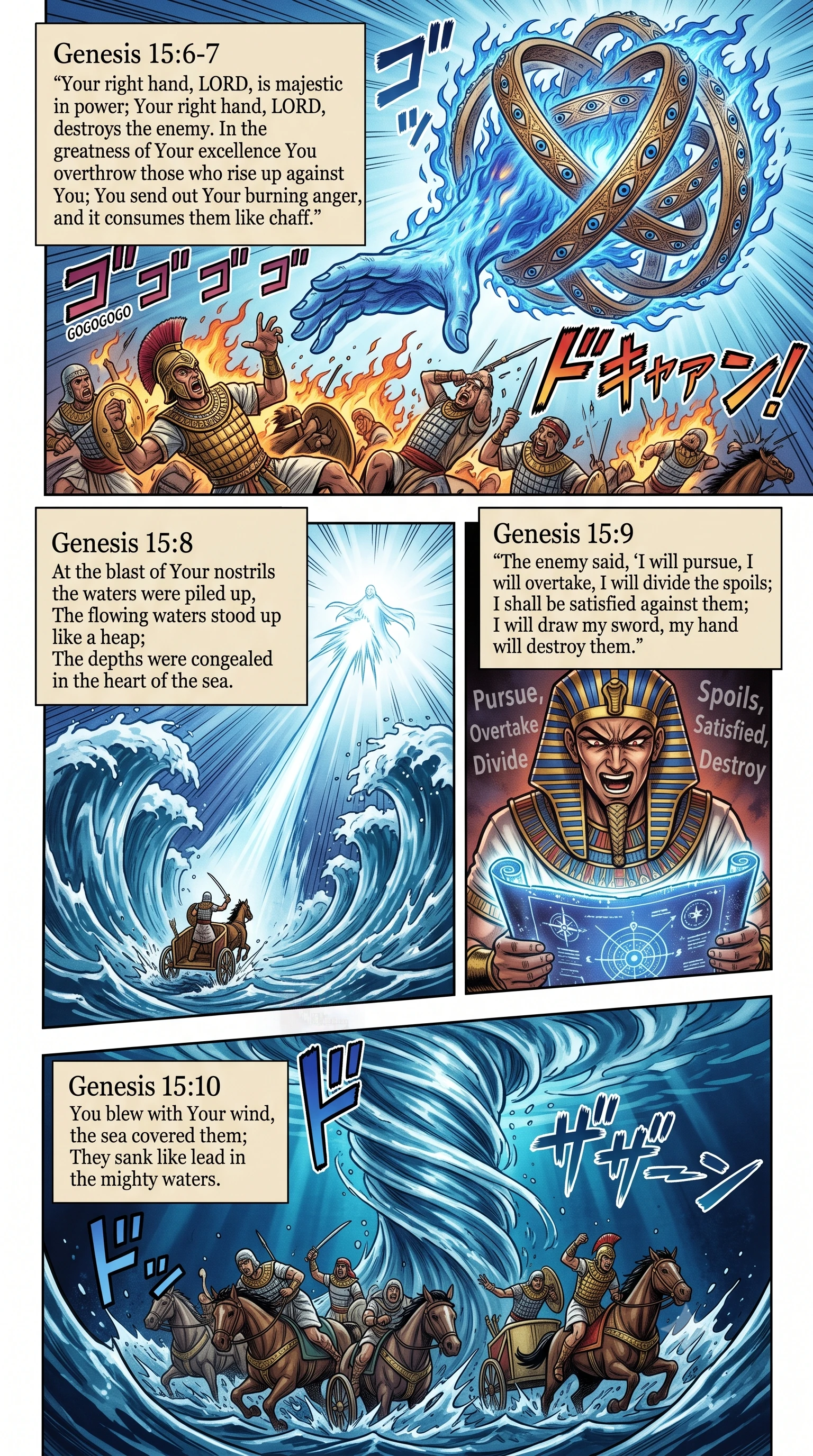 Exodus 15 illustration: Pharaoh's Army Drowned in the Sea