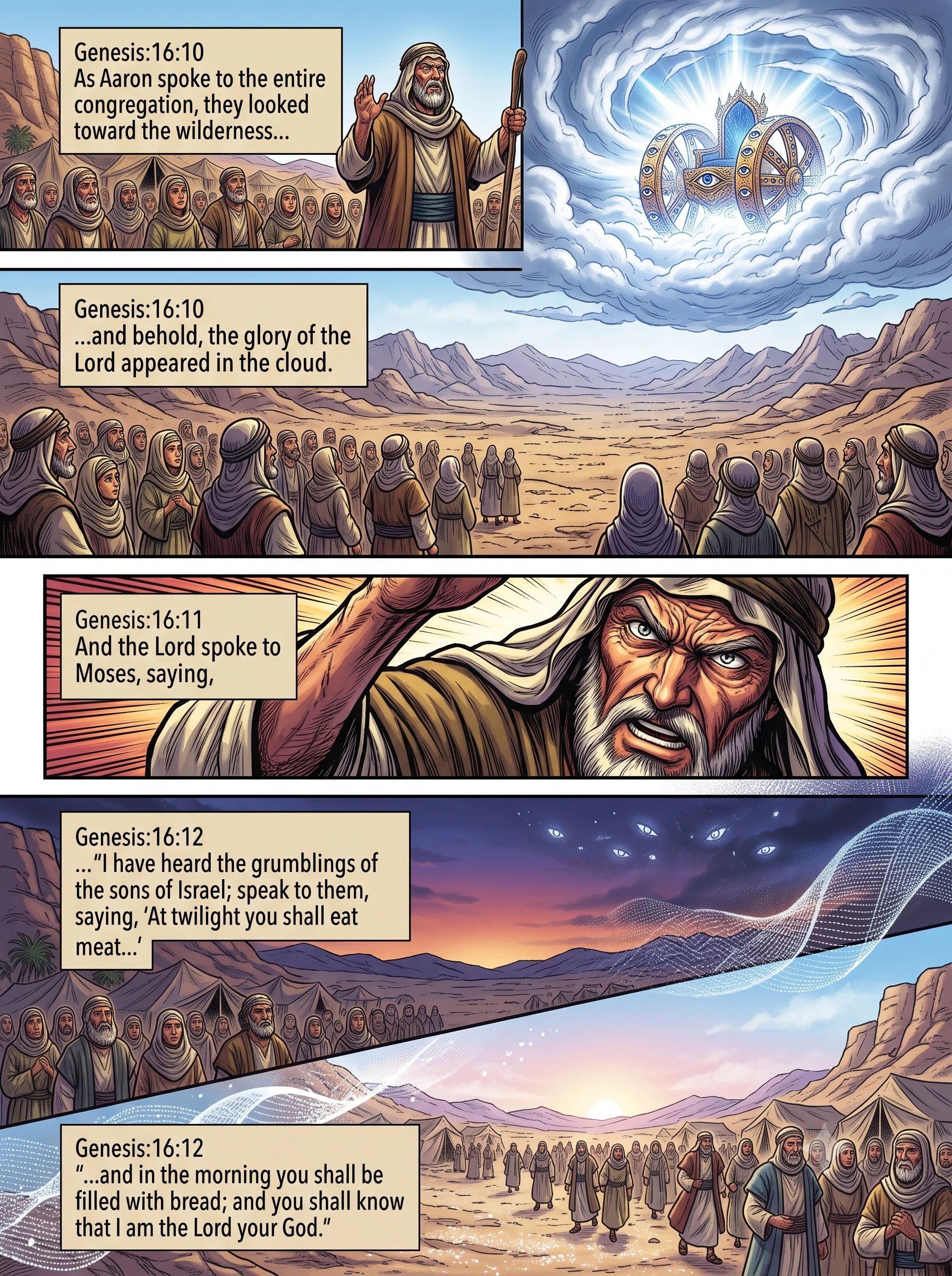 Exodus 16 illustration: The Glory of the Lord Appears