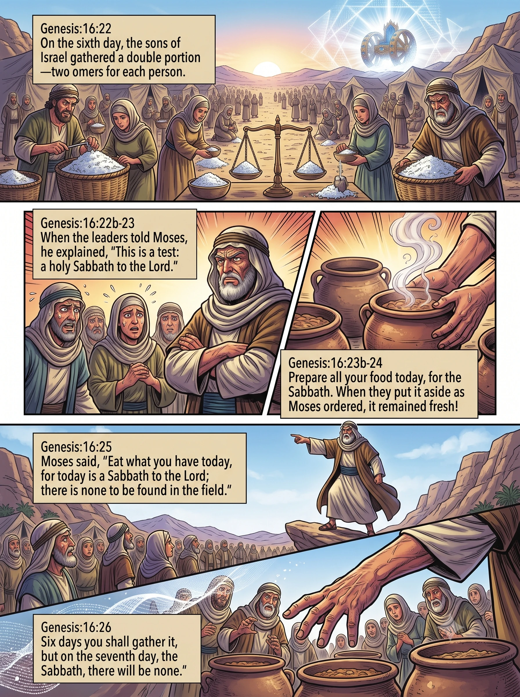 Exodus 16 illustration: Double Portion and the Sabbath Rest