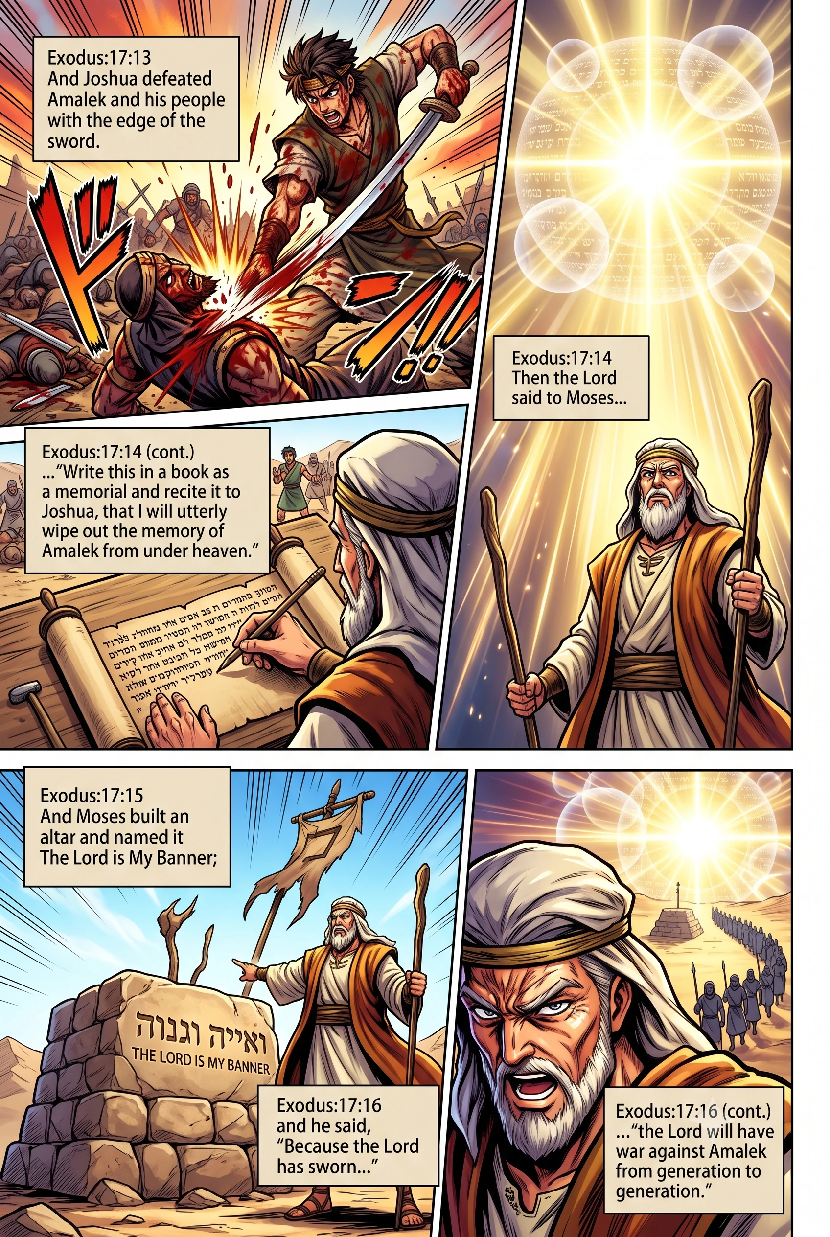 Exodus 17 illustration: The Lord's Memorial and Moses' Altar