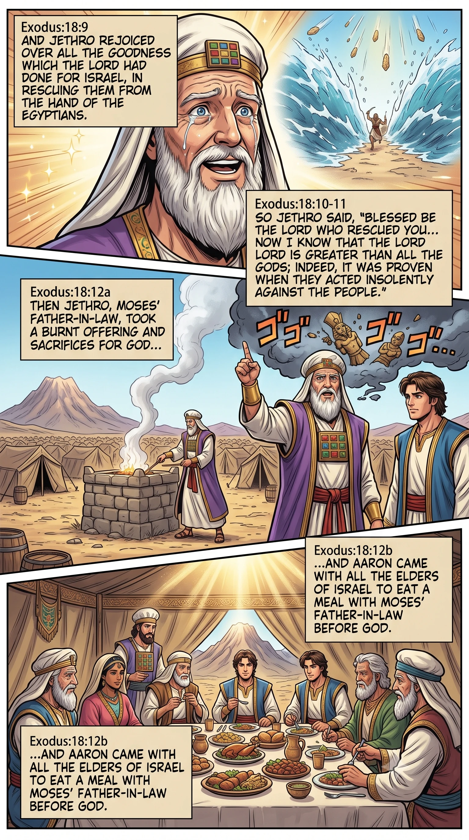 Exodus 18 illustration: Moses Judges the People Alone