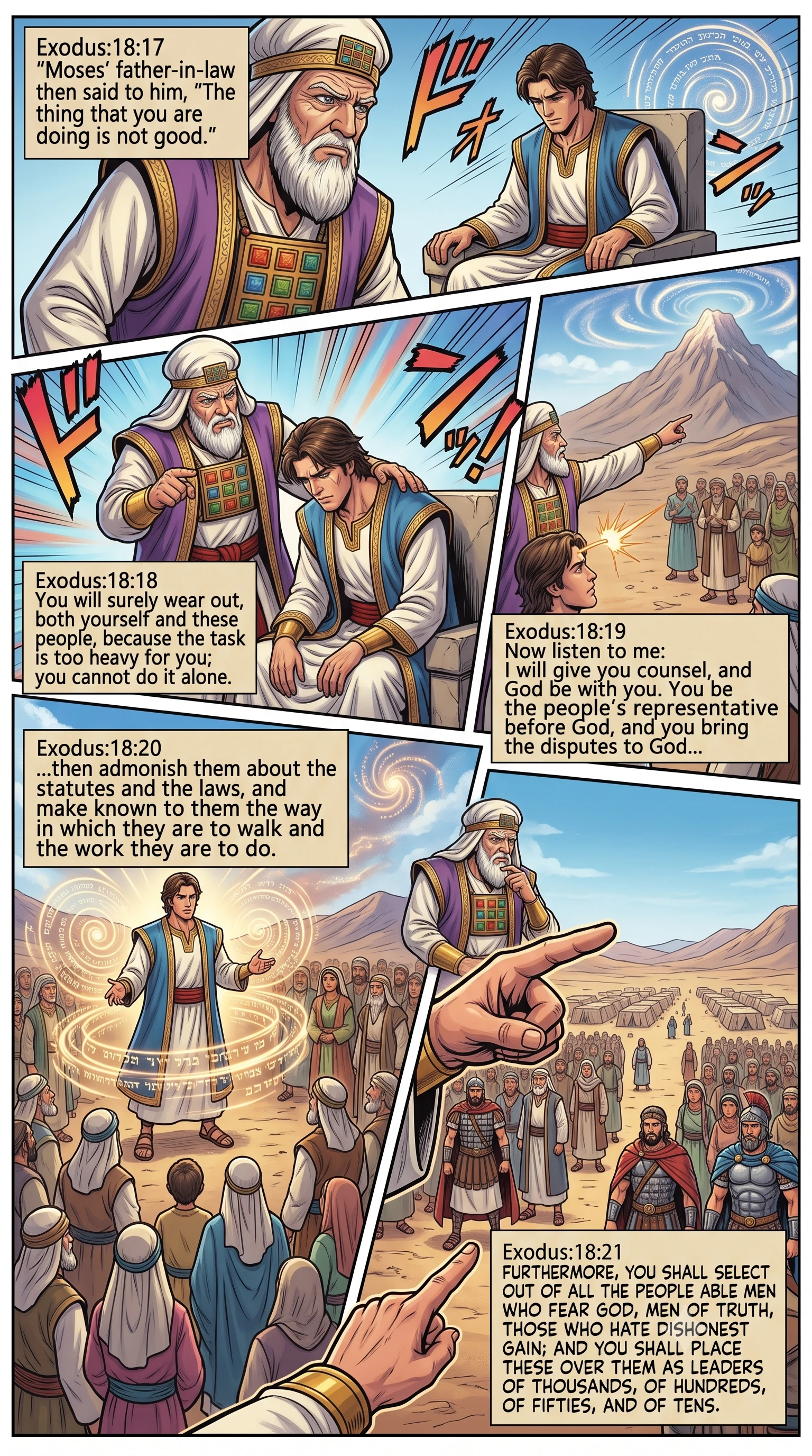 Exodus 18 illustration: Jethro's Counsel to Appoint Leaders