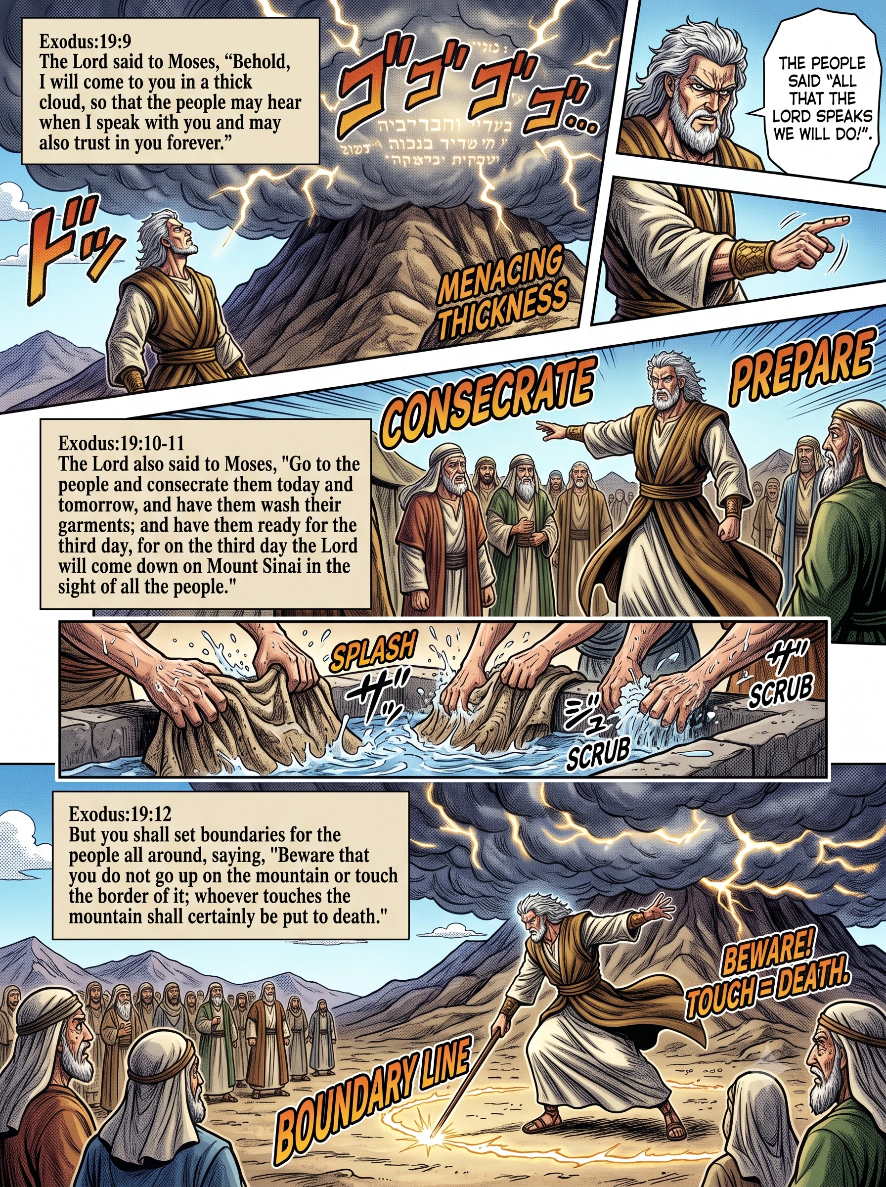 Exodus 19 illustration: People Agree; Lord Promises to Come