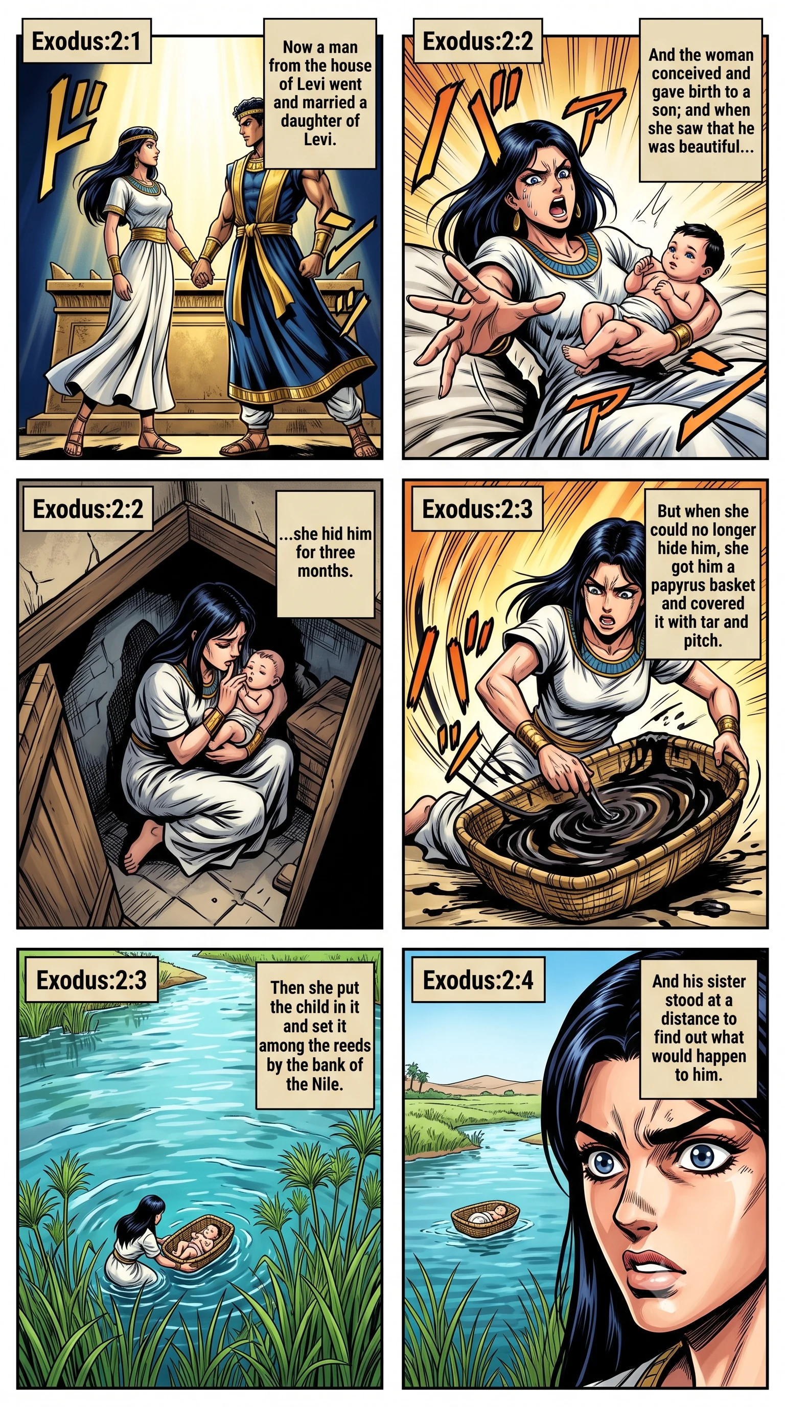 Exodus 2 illustration: The Birth of Moses