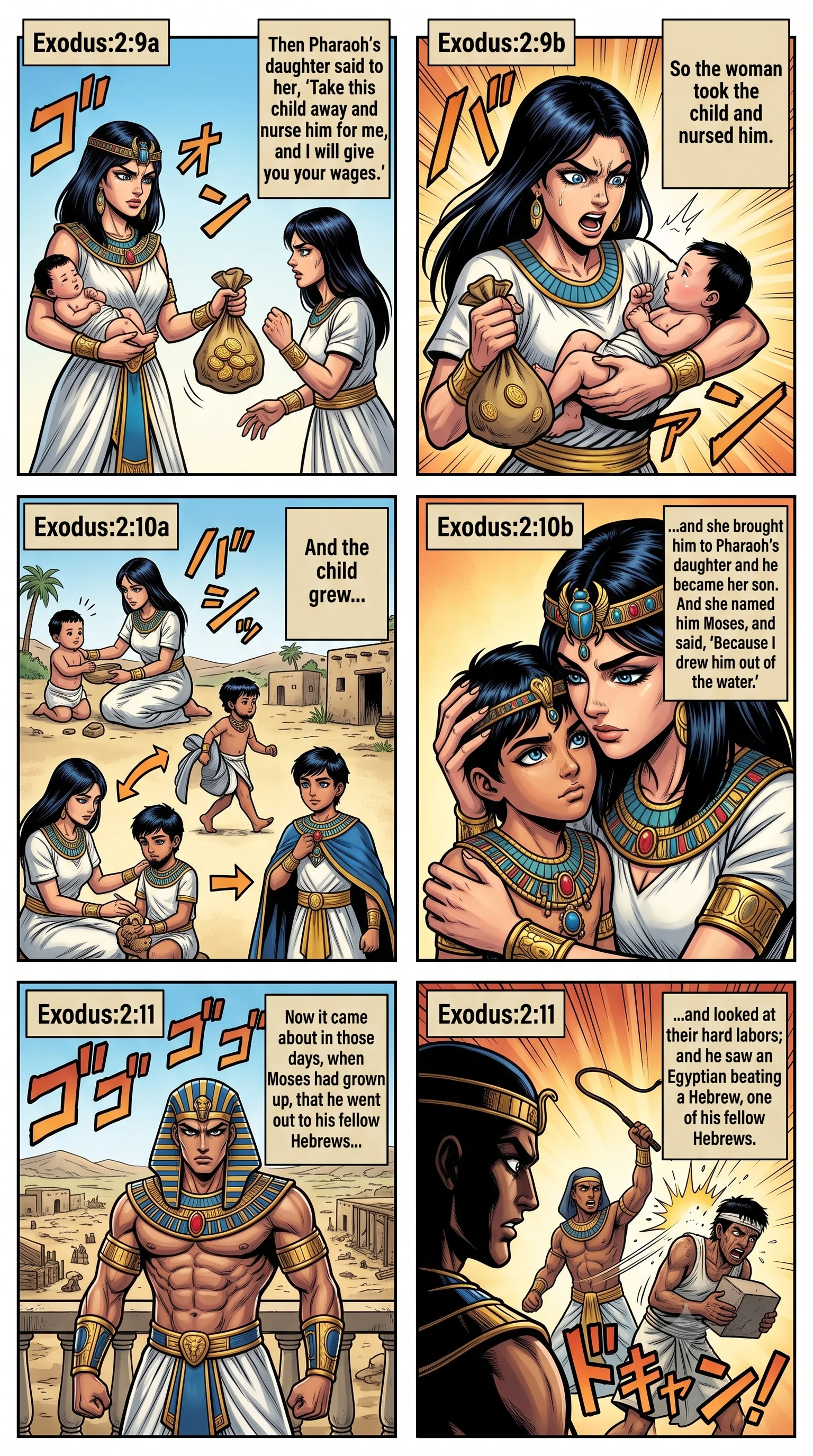 Exodus 2 illustration: Moses Is Named and Grows Up