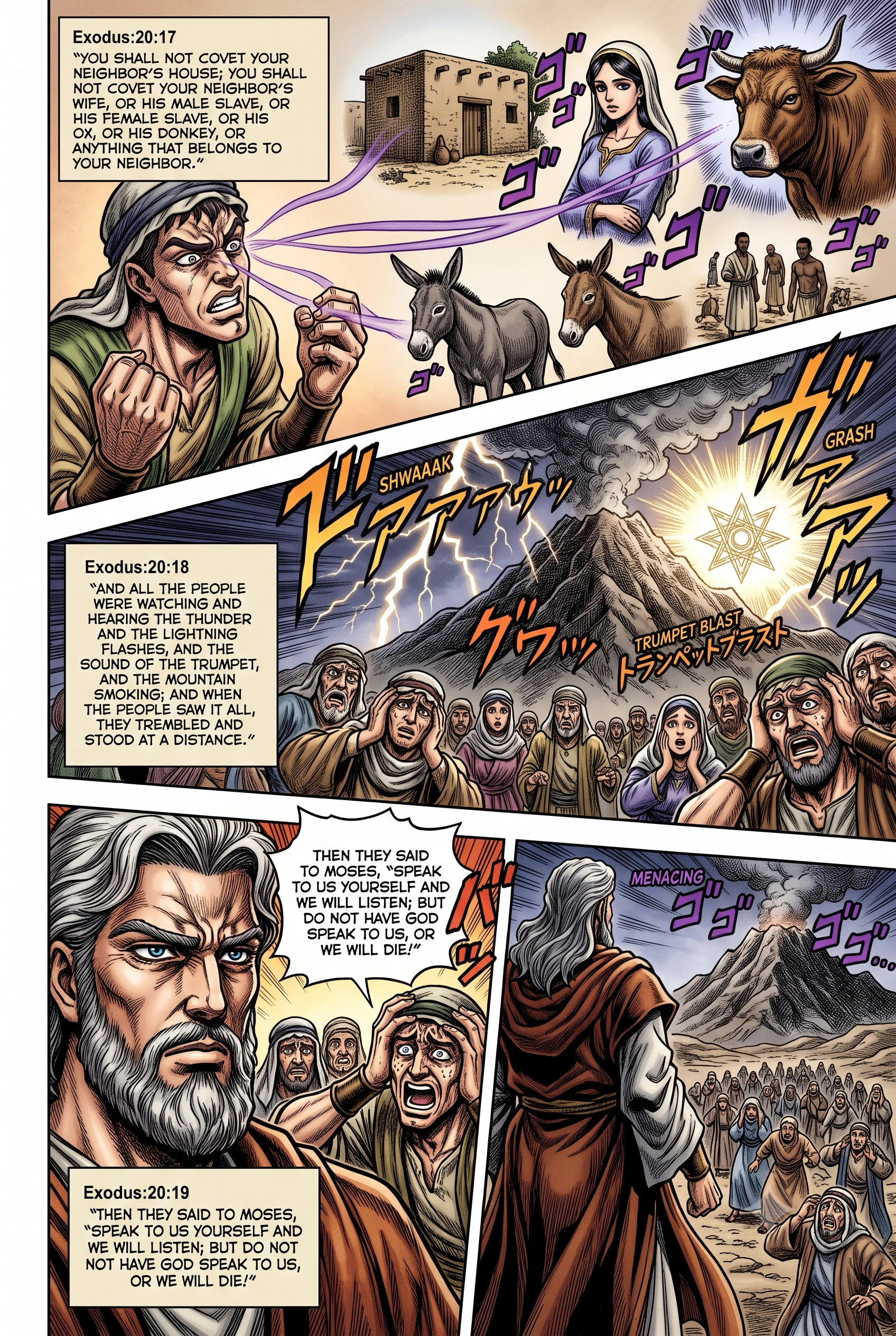 Exodus 20 illustration: Commandments on Family, Life, and Property