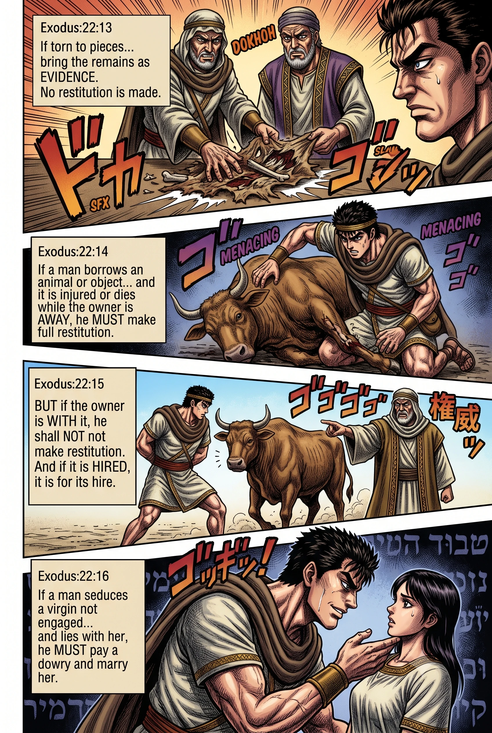 Exodus 22 illustration: Borrowed Animals and Seduction