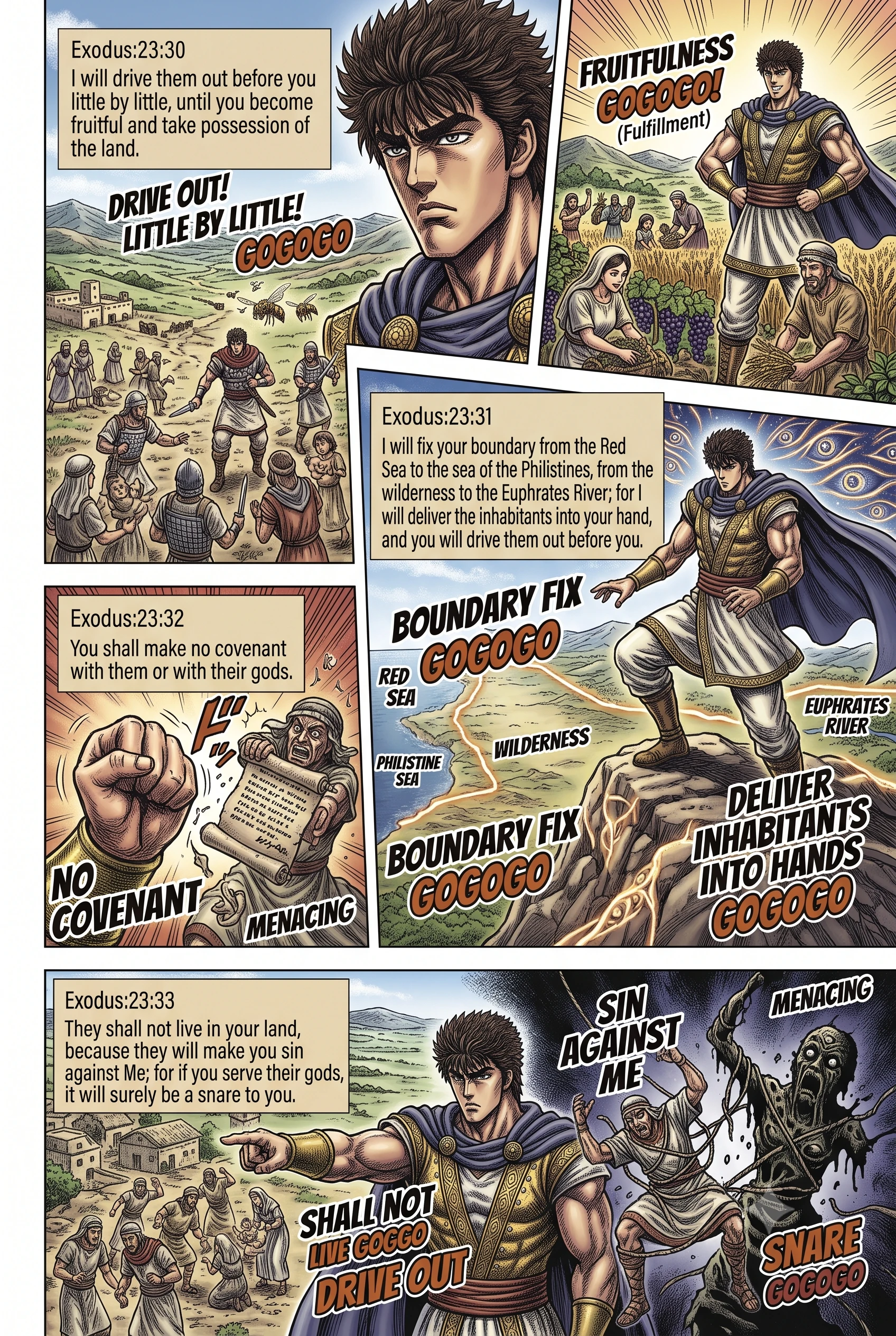 Exodus 23 illustration: Promise of Conquest and Israel's Borders