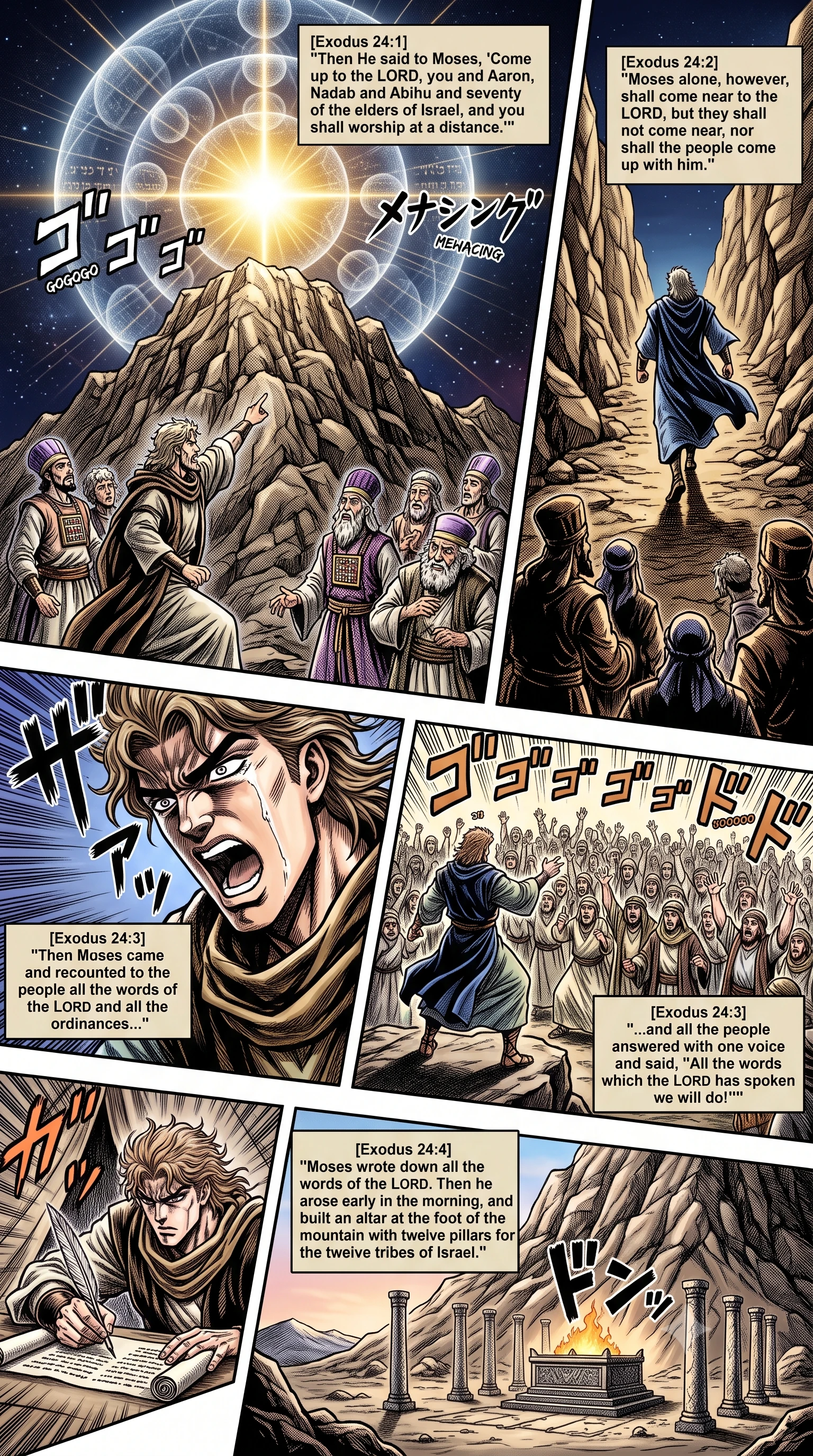 Exodus 24 illustration: Israel Ratifies the Covenant with Blood