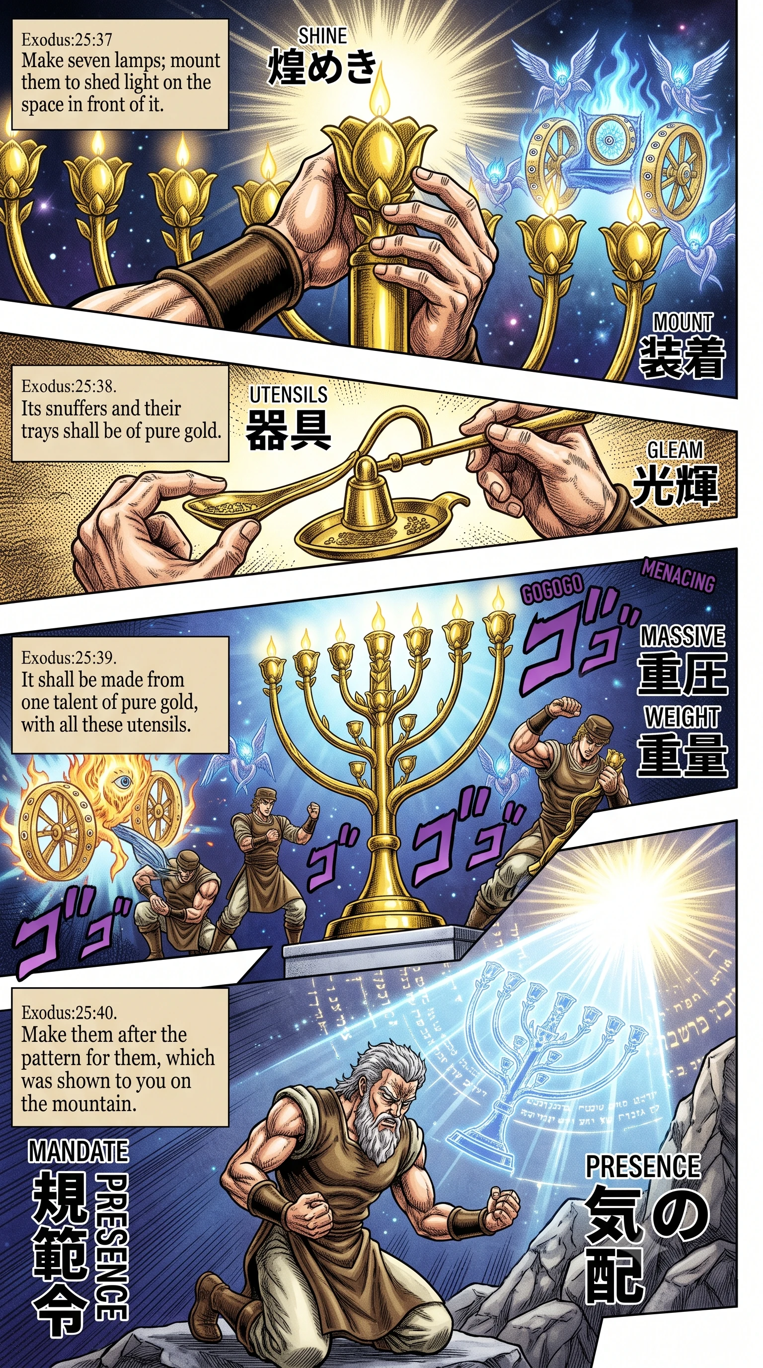 Exodus 25 illustration: Lamps, Snuffers, and the Pattern Shown to Moses