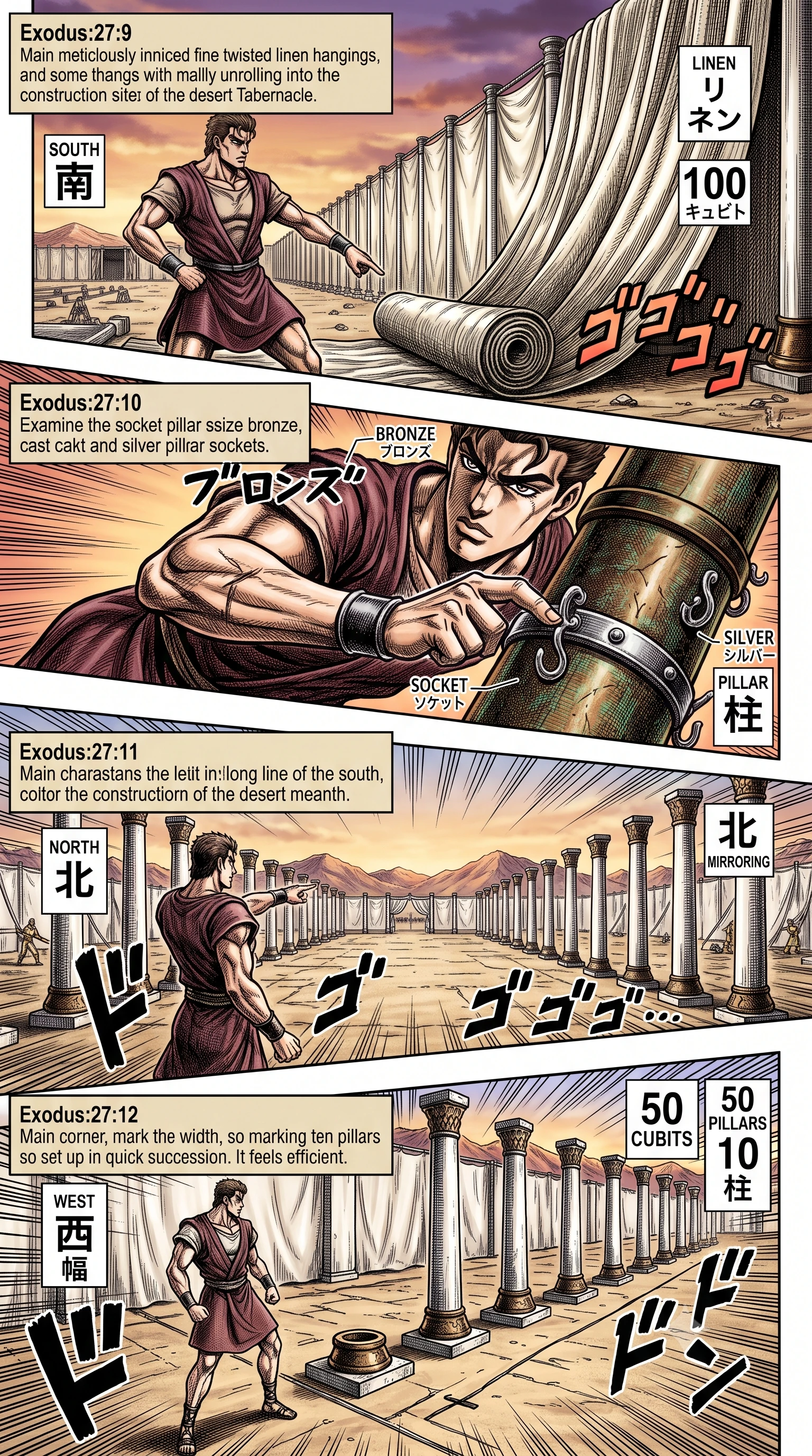 Exodus 27 illustration: Hangings for the Court's Four Sides