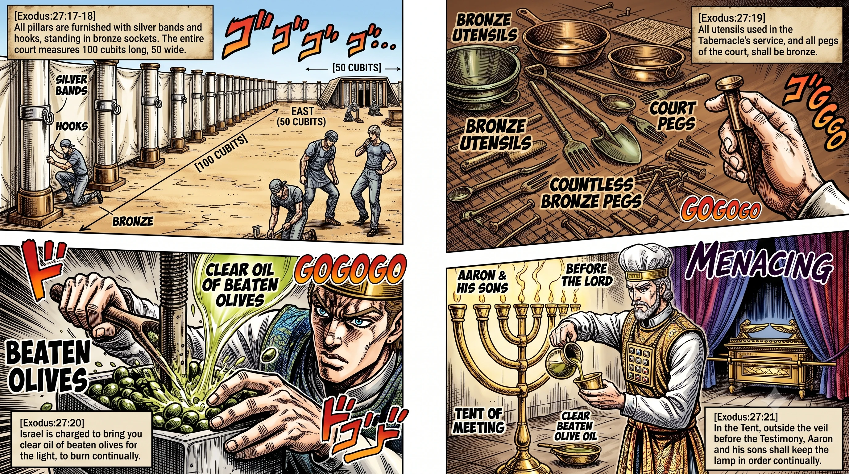 Exodus 27 illustration: Oil to Keep the Lamp Burning