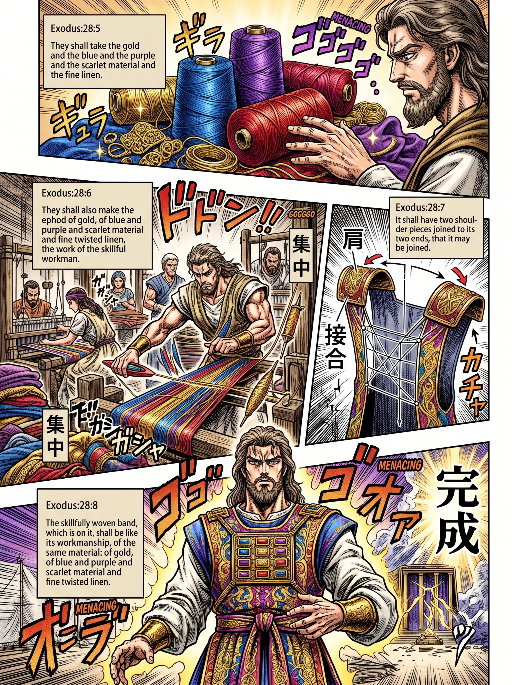 Exodus 28 illustration: Constructing the Ephod