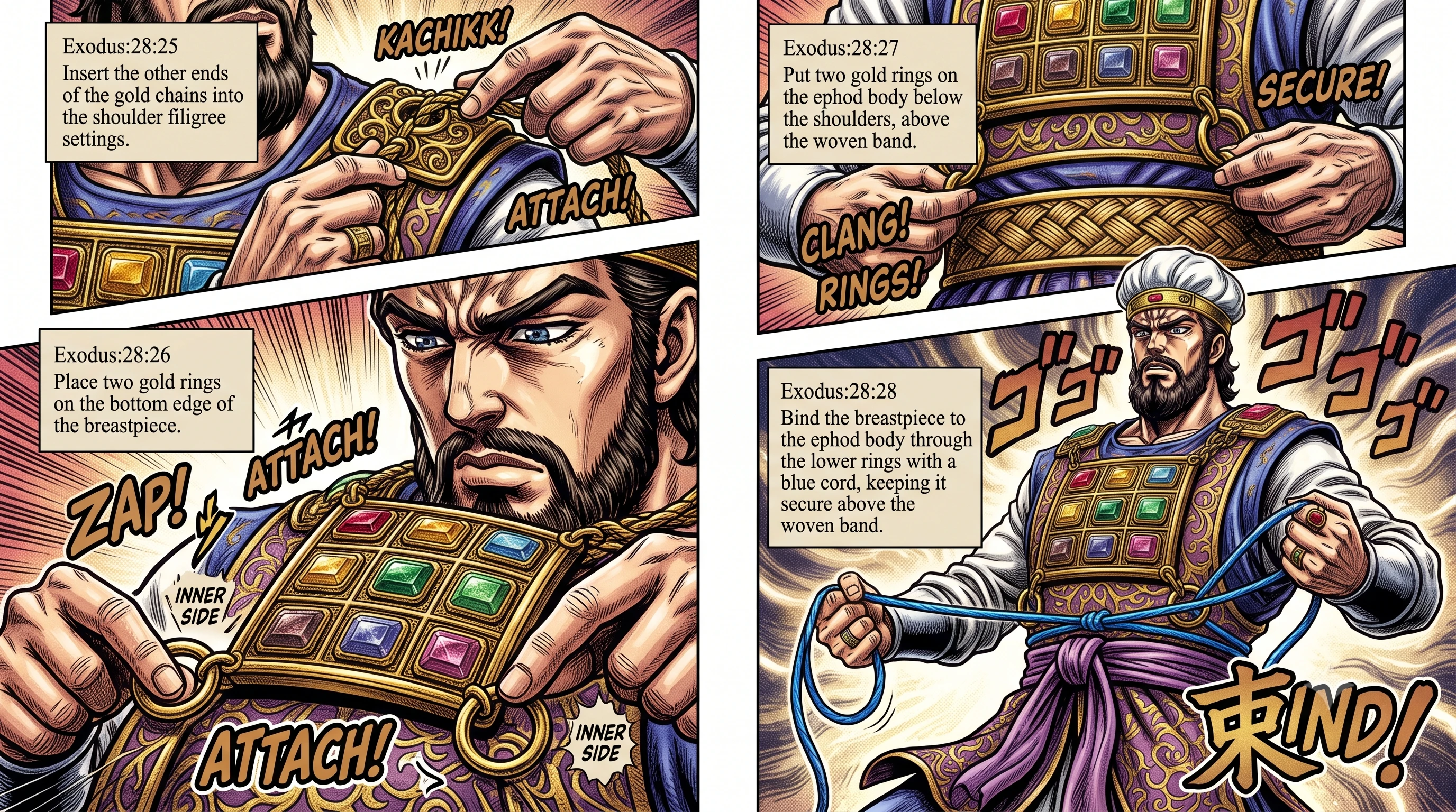 Exodus 28 illustration: The Urim and Thummim Over Aaron's Heart
