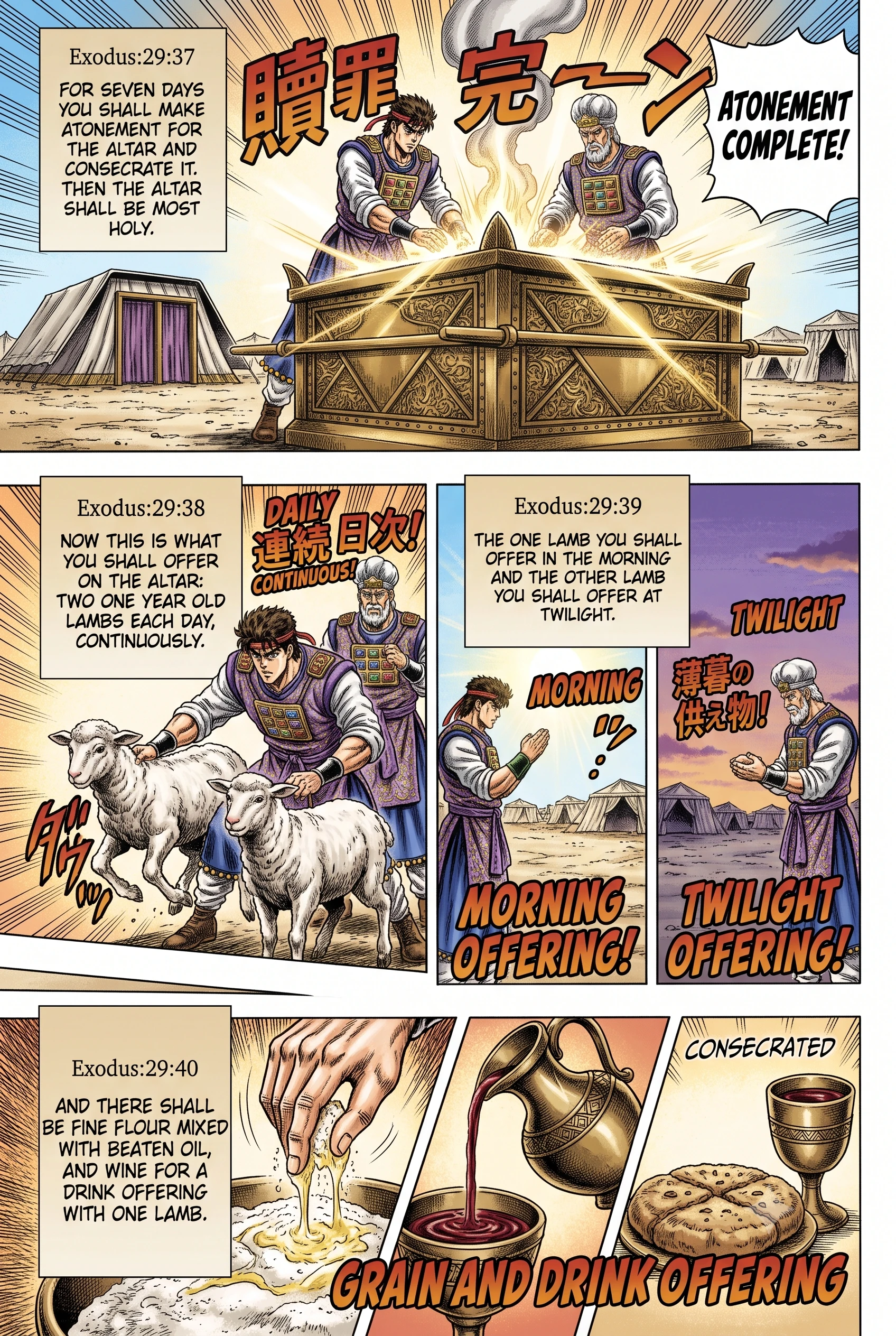 Exodus 29 illustration: Seven Days Consecrating the Altar