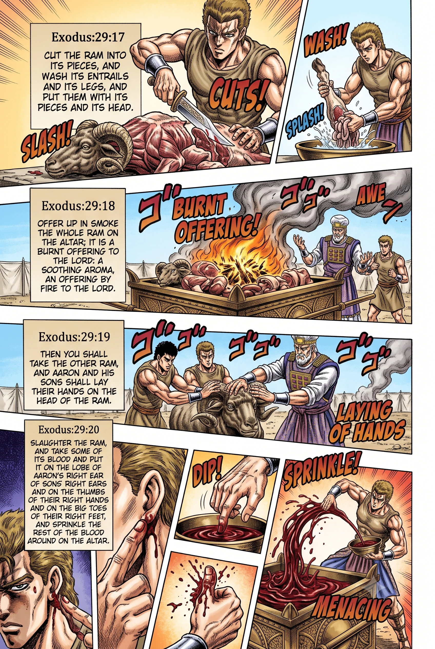 Exodus 29 illustration: Burnt Offering of the First Ram