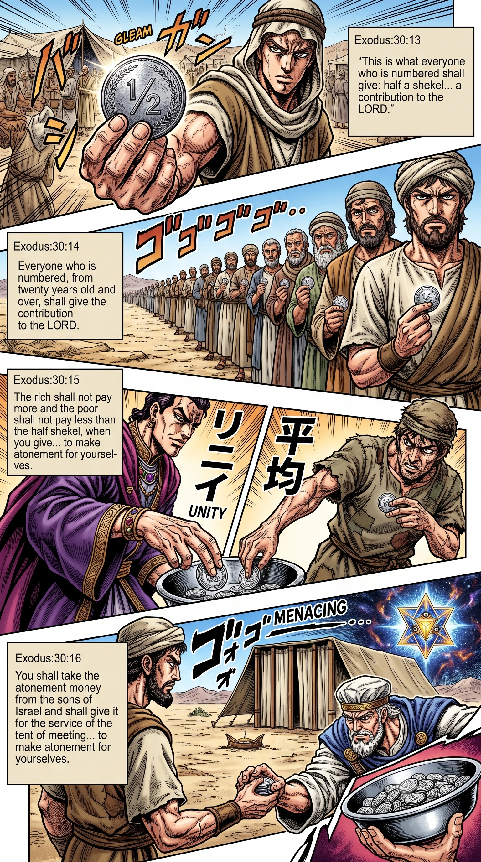 Exodus 30 illustration: The Census Ransom of Half a Shekel