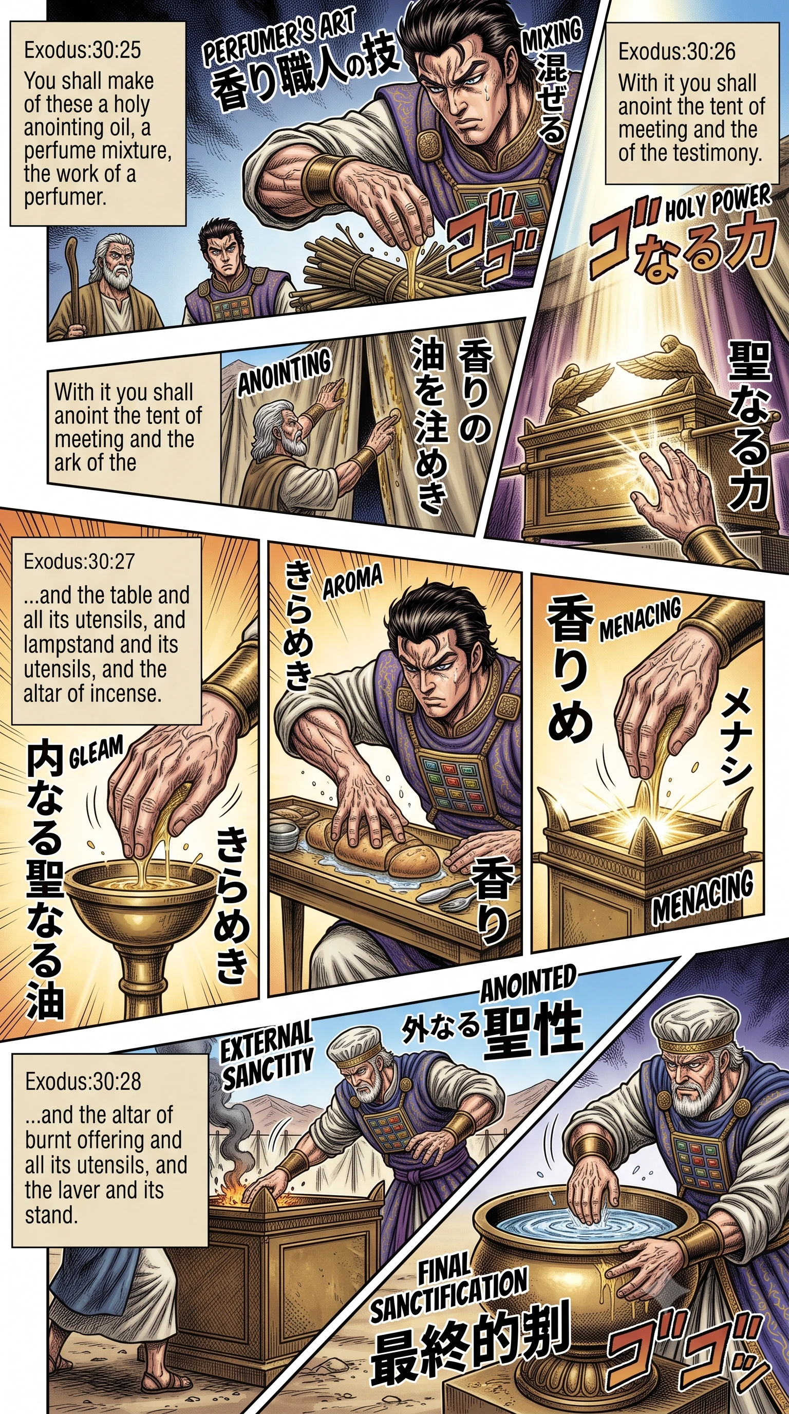 Exodus 30 illustration: Anointing the Tabernacle and the Priests