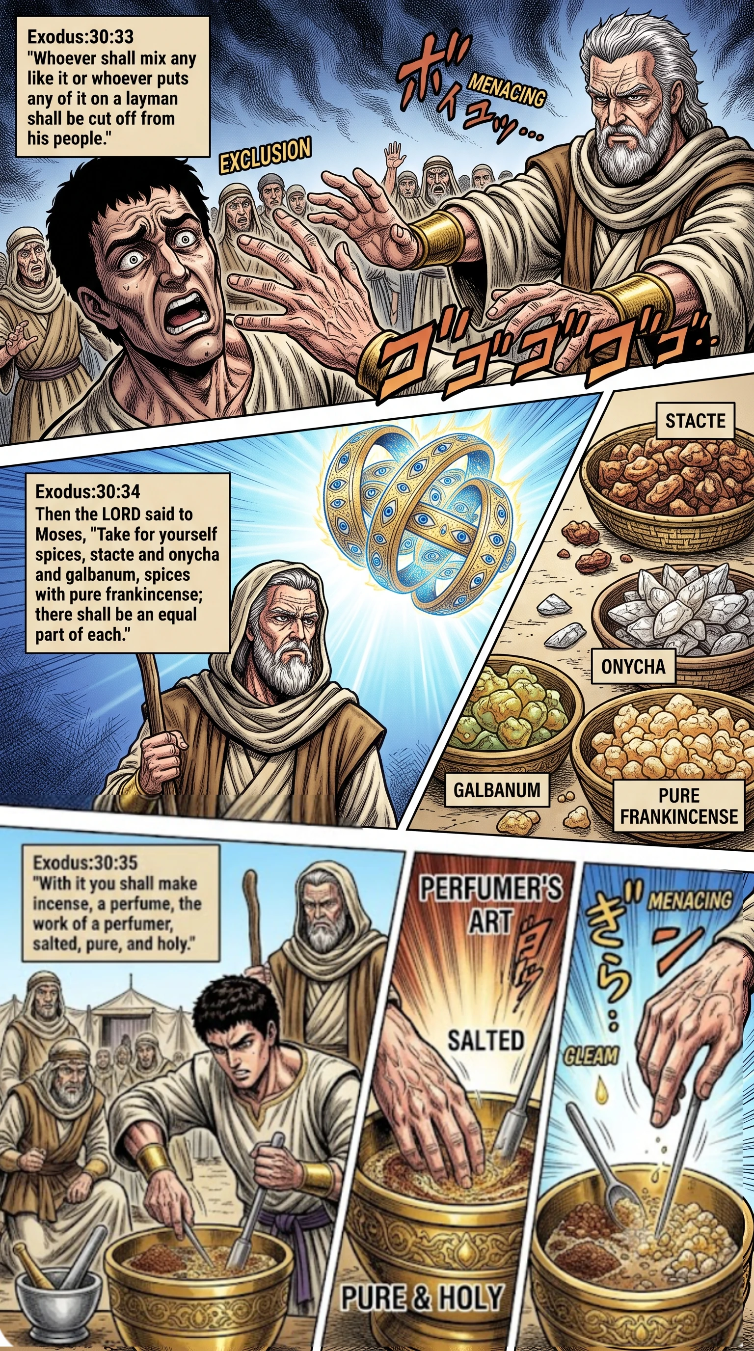Exodus 30 illustration: Ingredients for the Holy Incense