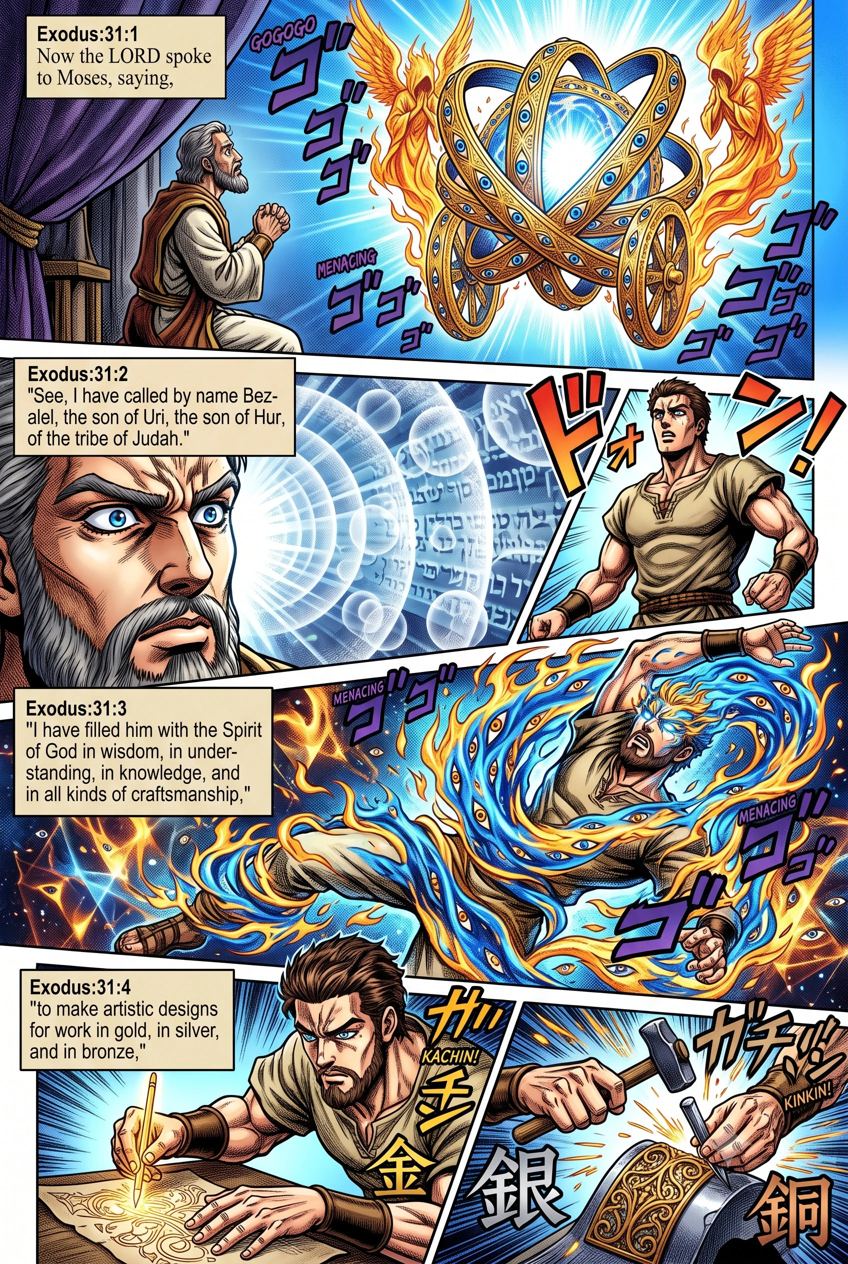 Exodus 31 illustration: Bezalel and Oholiab Called and Filled
