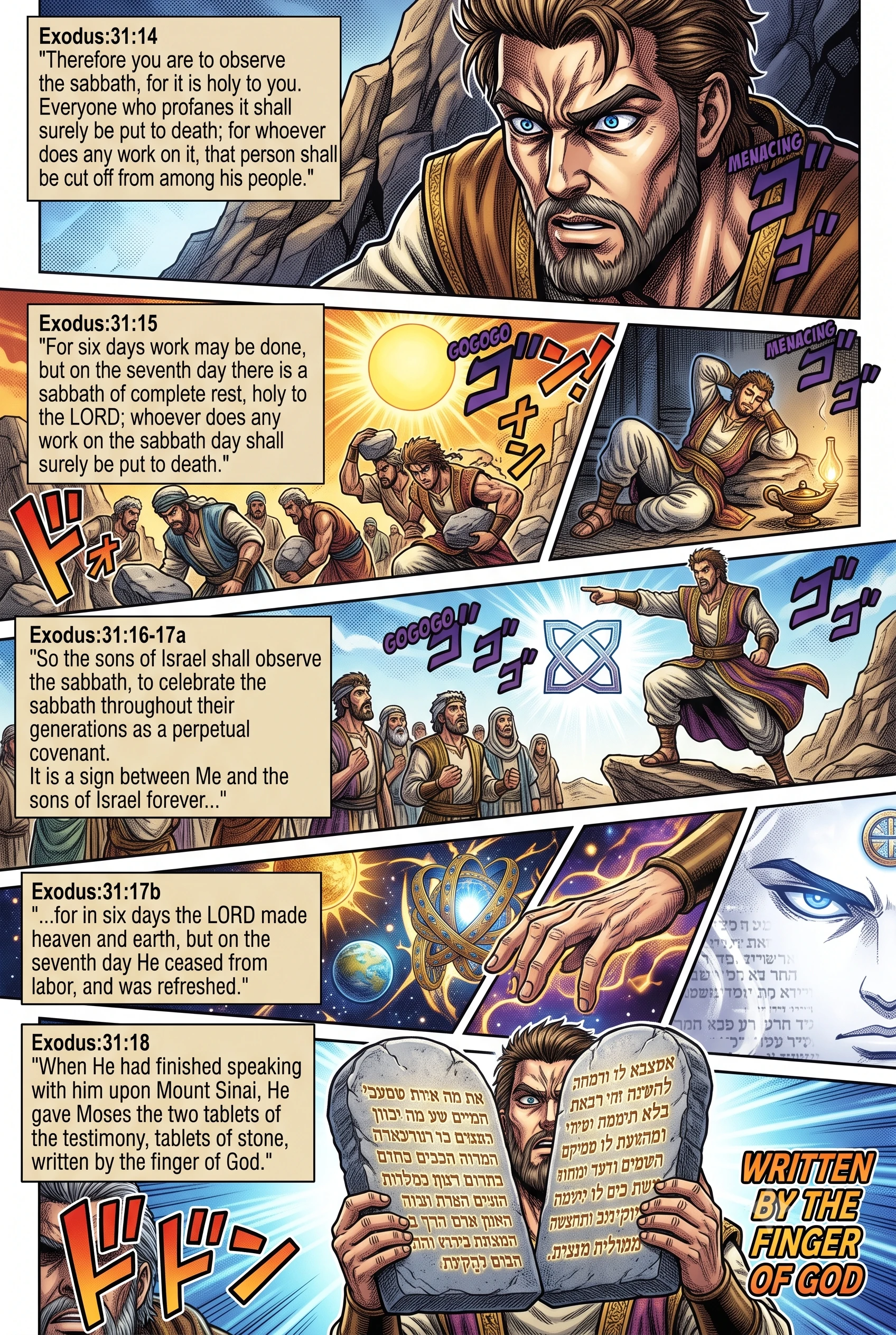 Exodus 31 illustration: The Two Stone Tablets Given