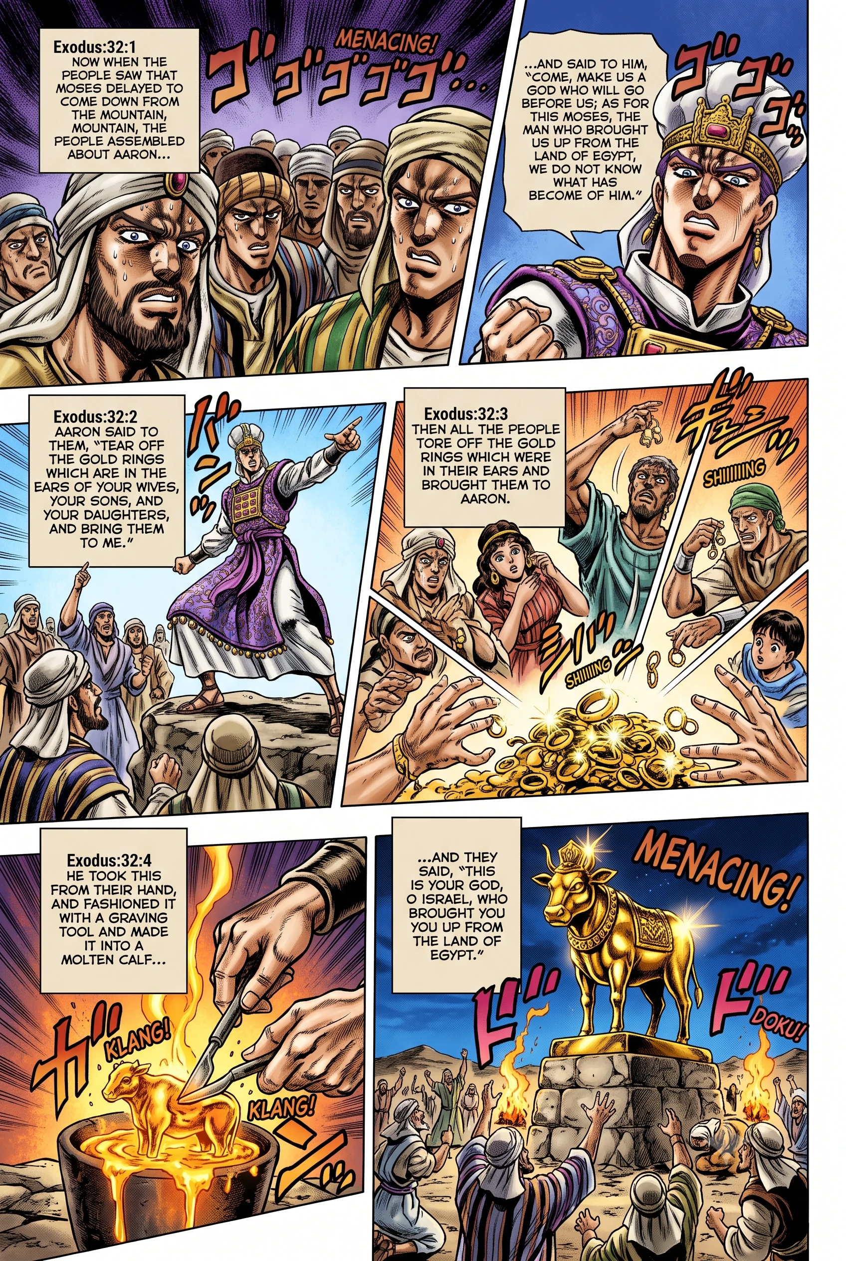 Exodus 32 illustration: Aaron Makes the Golden Calf