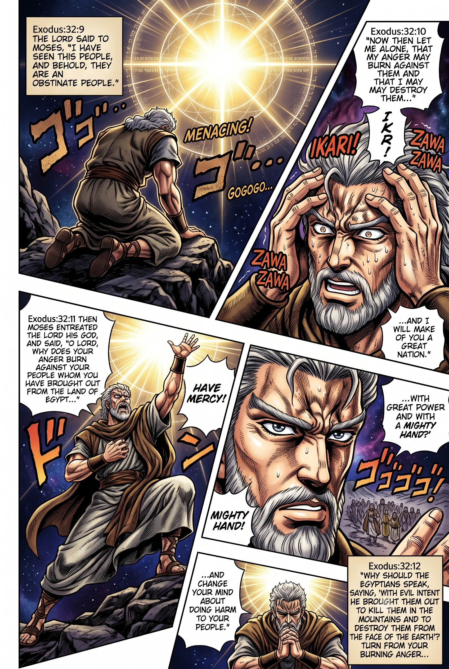 Exodus 32 illustration: Moses Intercedes, the Lord Relents