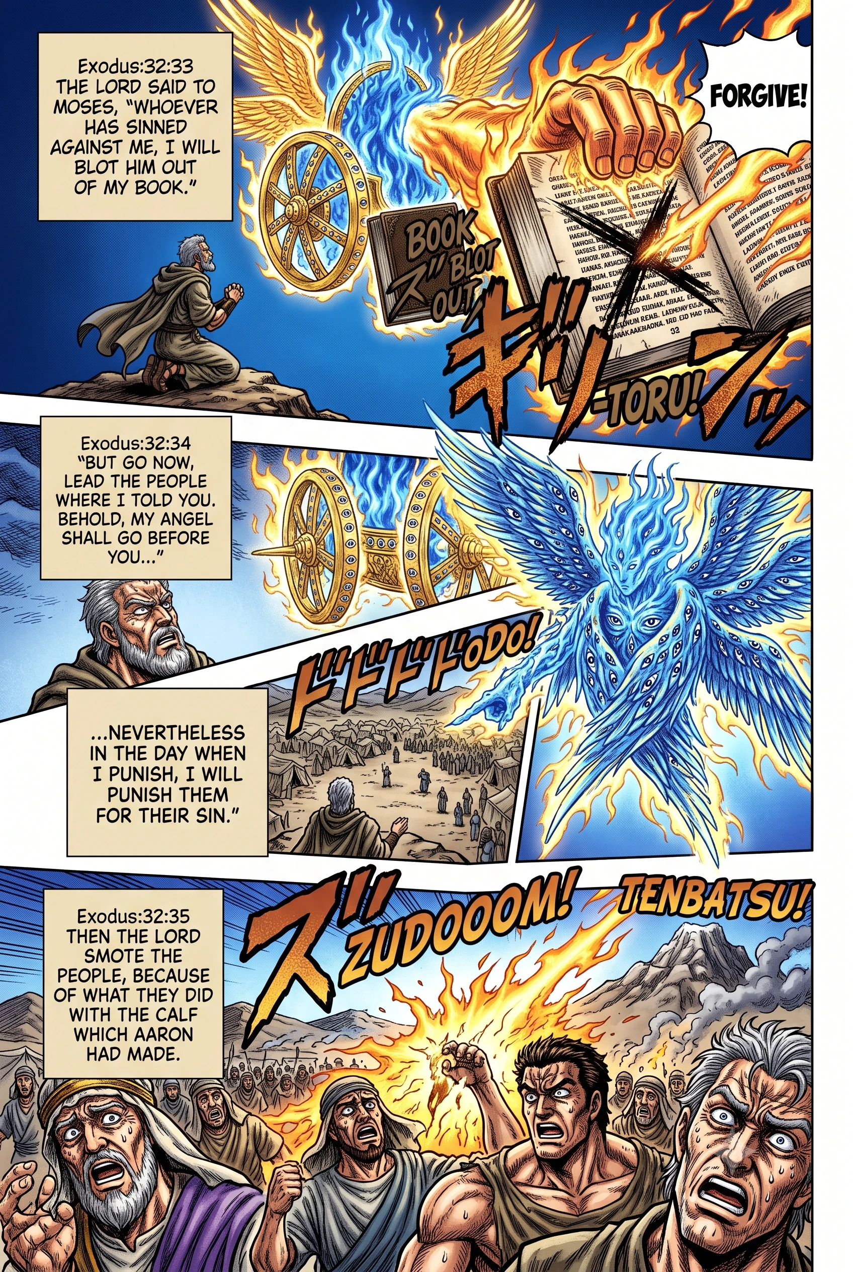 Exodus 32 illustration: Moses Pleads Again, the Lord Strikes the People