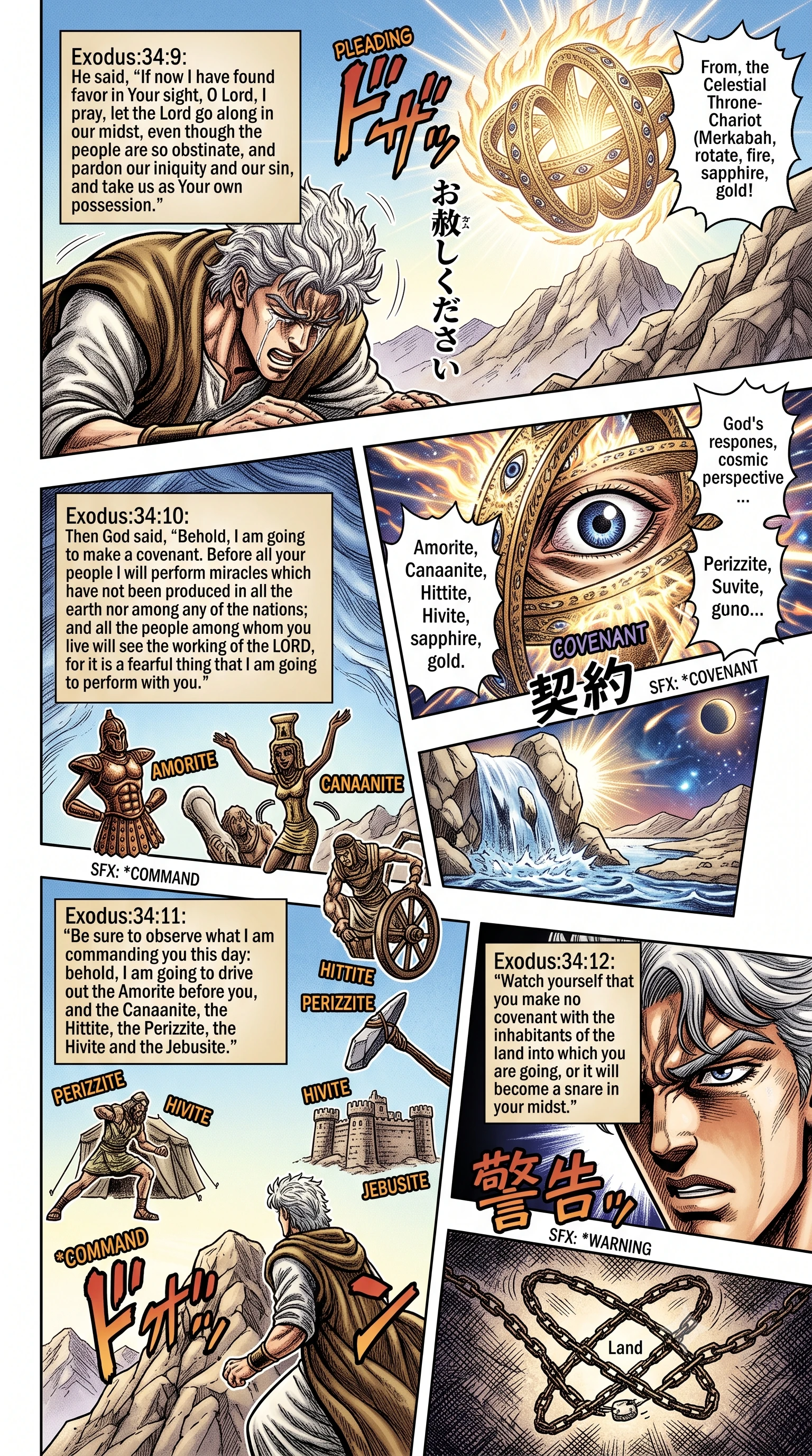 Exodus 34 illustration: Moses Worships and Intercedes