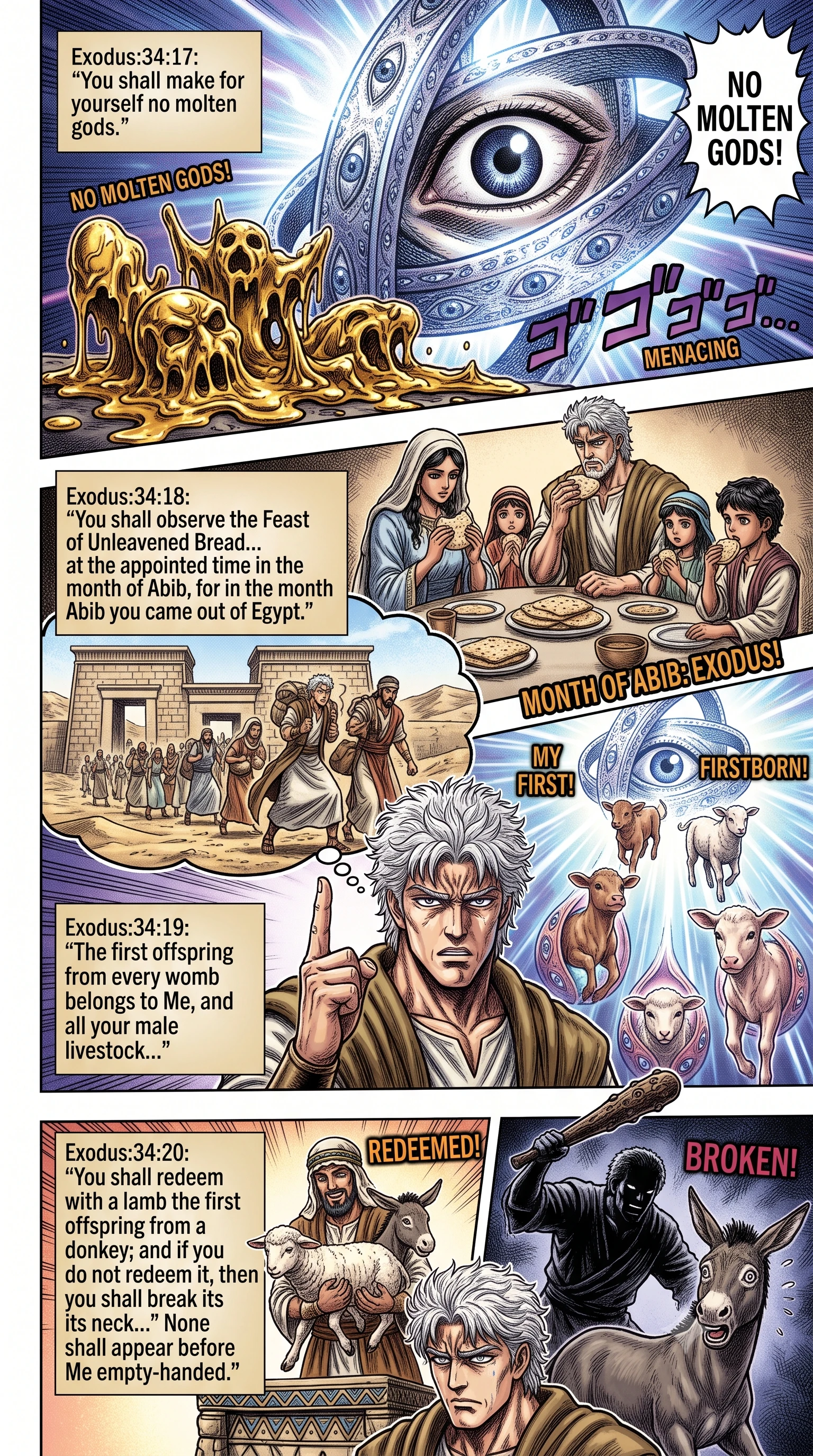 Exodus 34 illustration: Idols, Feasts, Firstborn, and Sabbath