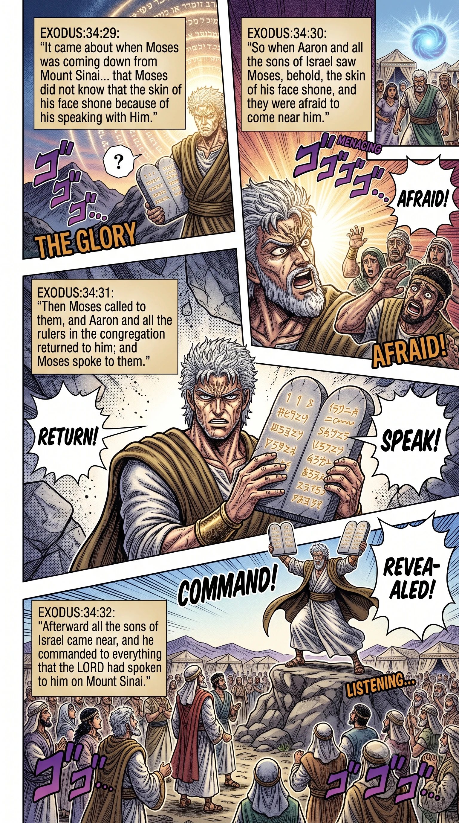 Exodus 34 illustration: Moses Descends with a Shining Face