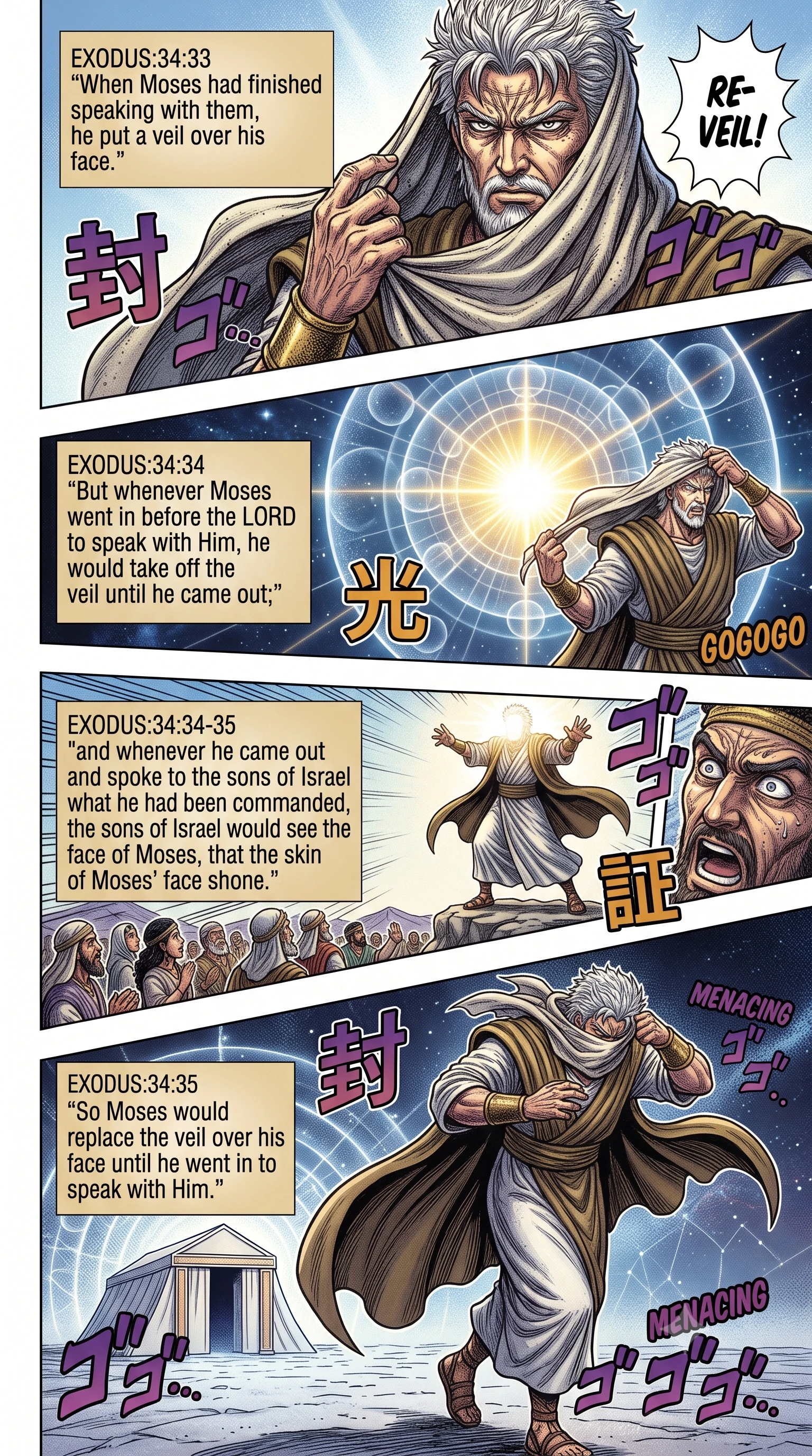 Exodus 34 illustration: Moses' Recurring Use of the Veil