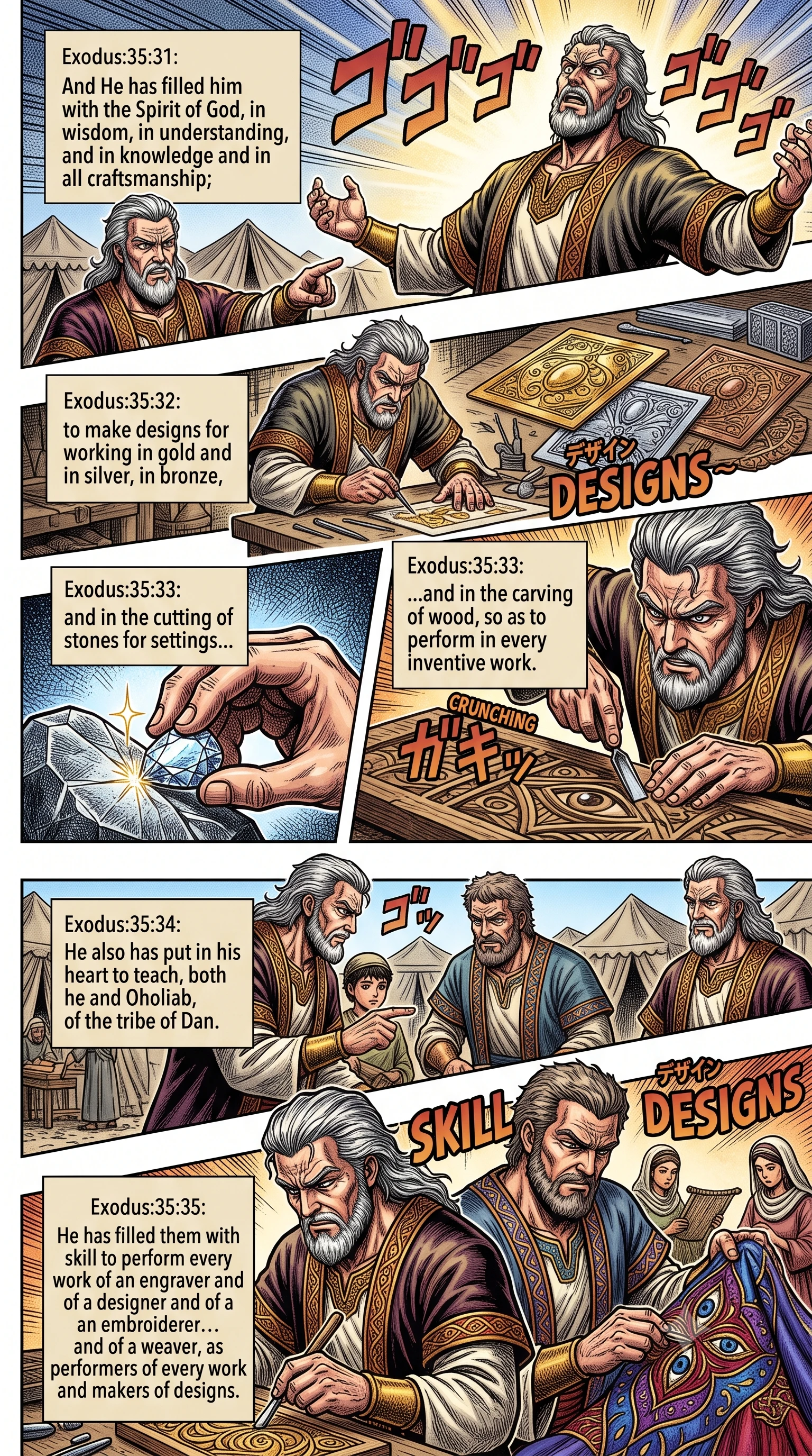 Exodus 35 illustration: Bezalel and Oholiab Chosen as Craftsmen