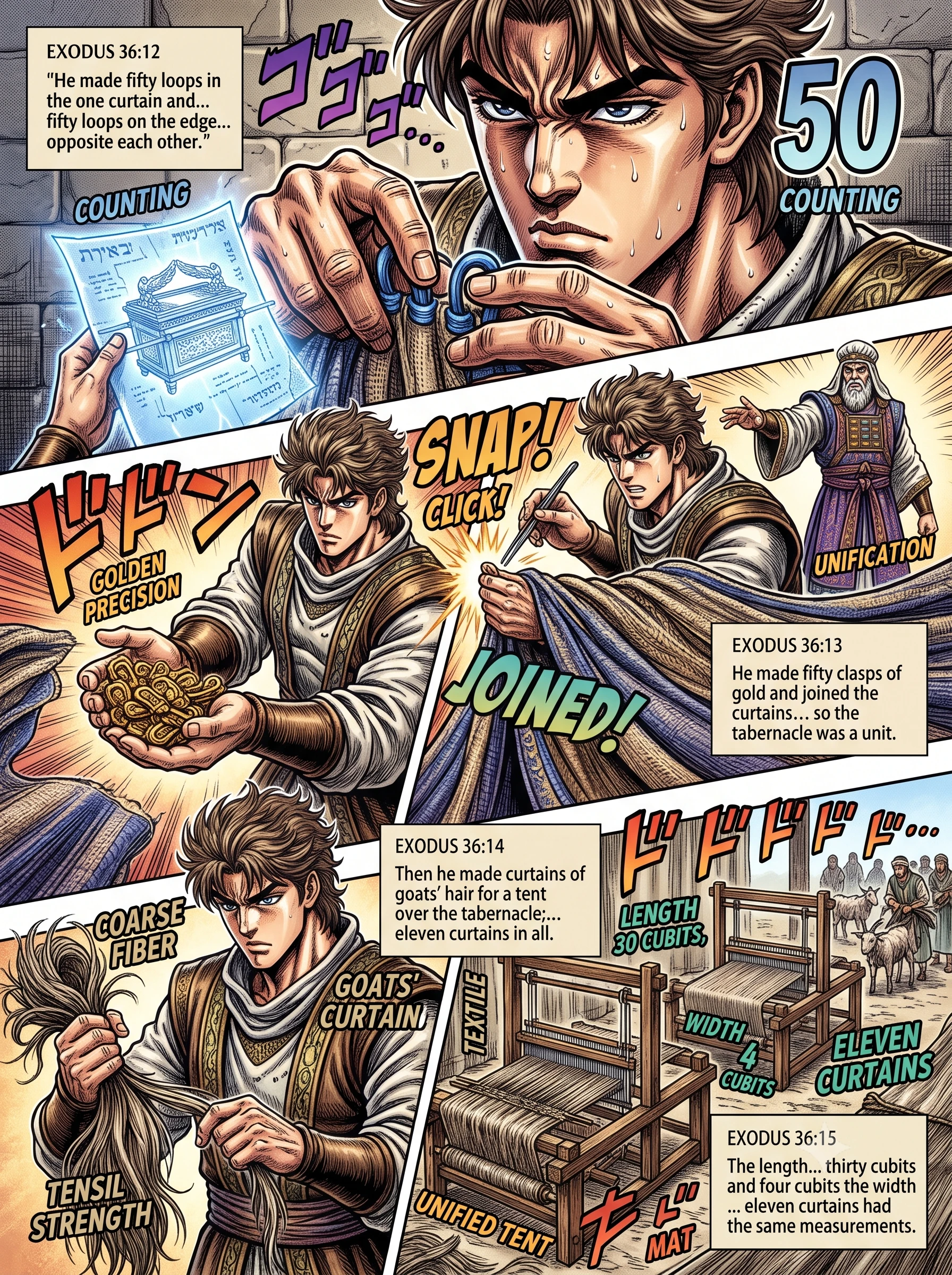 Exodus 36 illustration: Goat-Hair Curtains and Outer Coverings