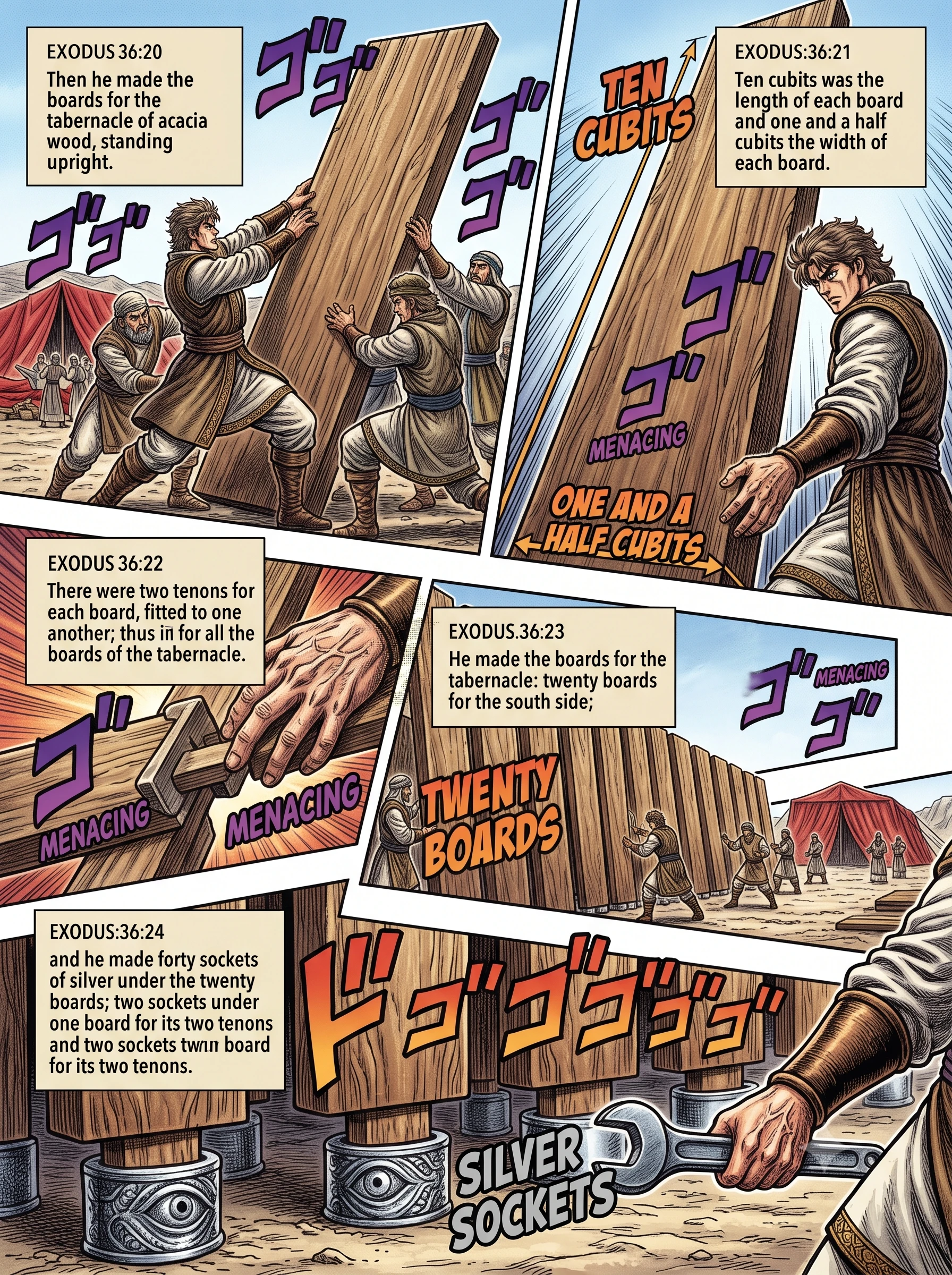 Exodus 36 illustration: North-Side Boards and Sockets