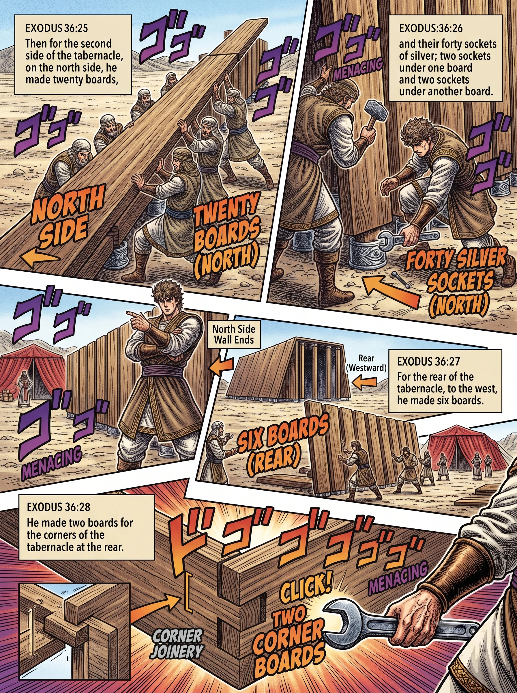 Exodus 36 illustration: Rear and Corner Boards