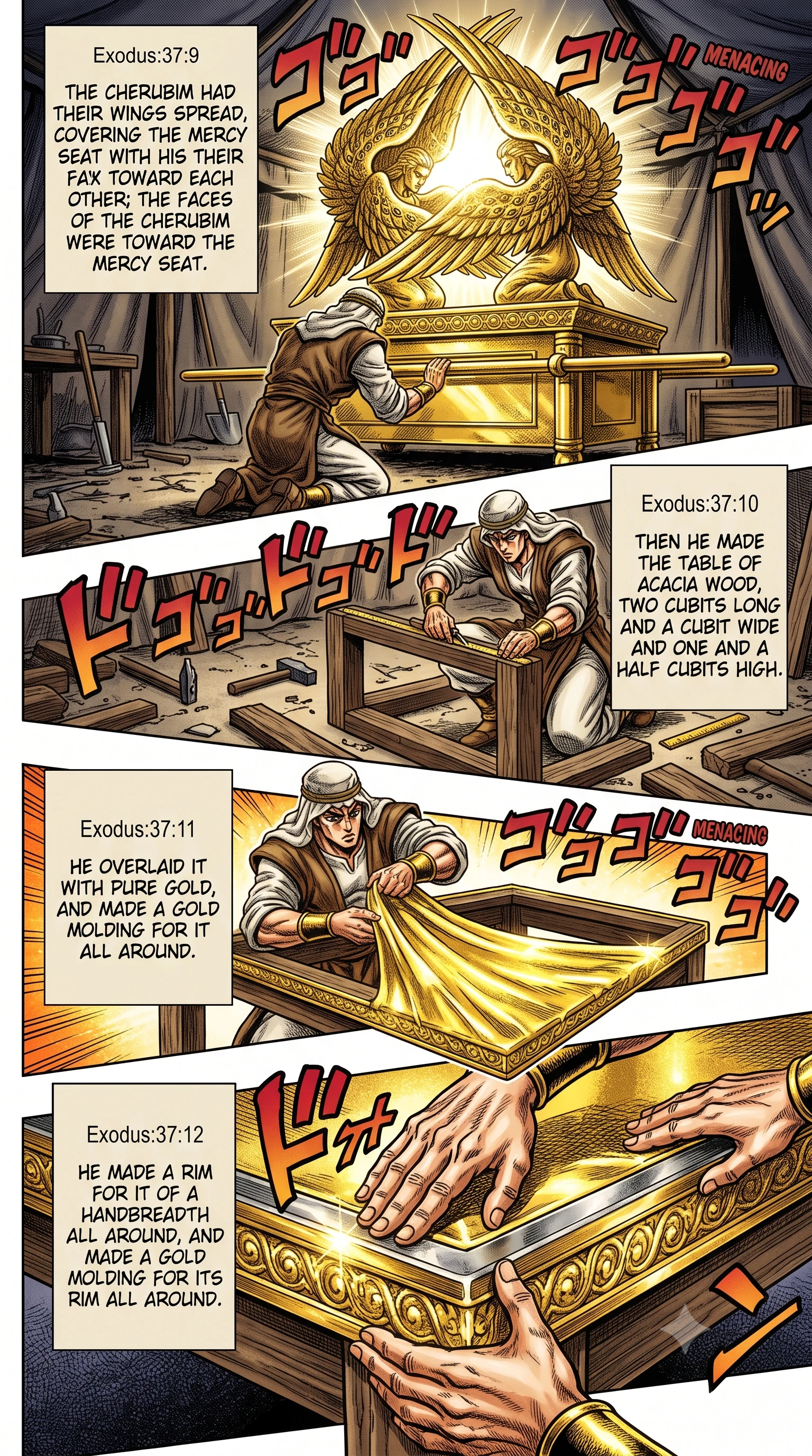Exodus 37 illustration: Constructing the Golden Table