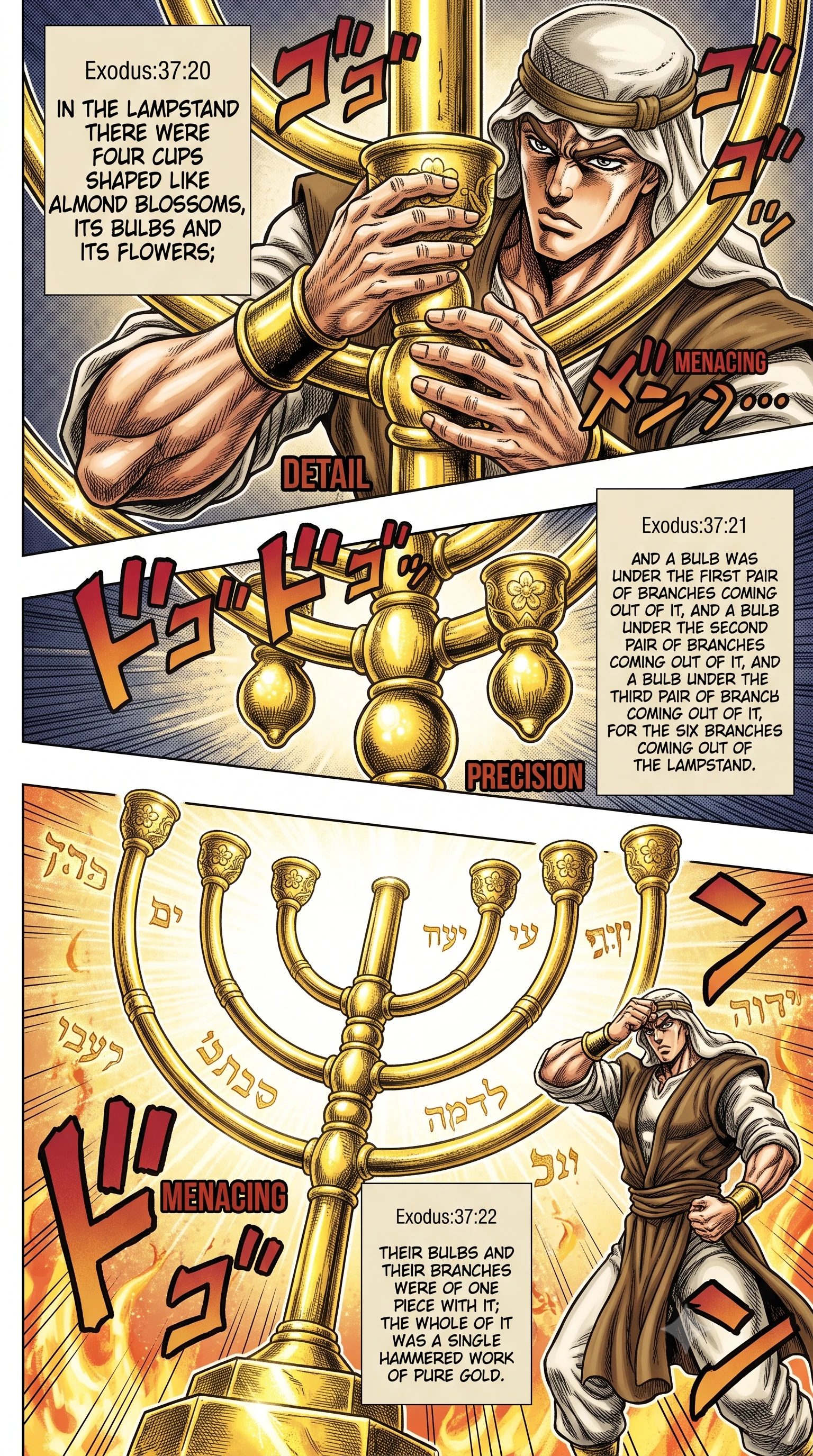 Exodus 37 illustration: Finishing the Golden Lampstand
