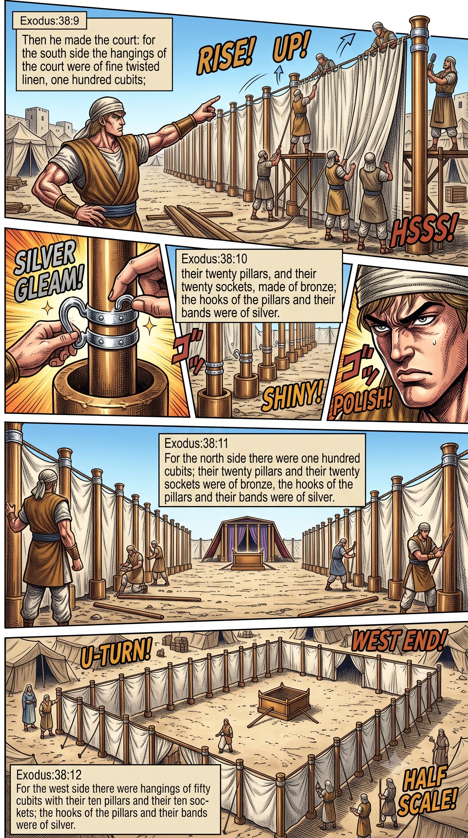 Exodus 38 illustration: Court Hangings on Four Sides