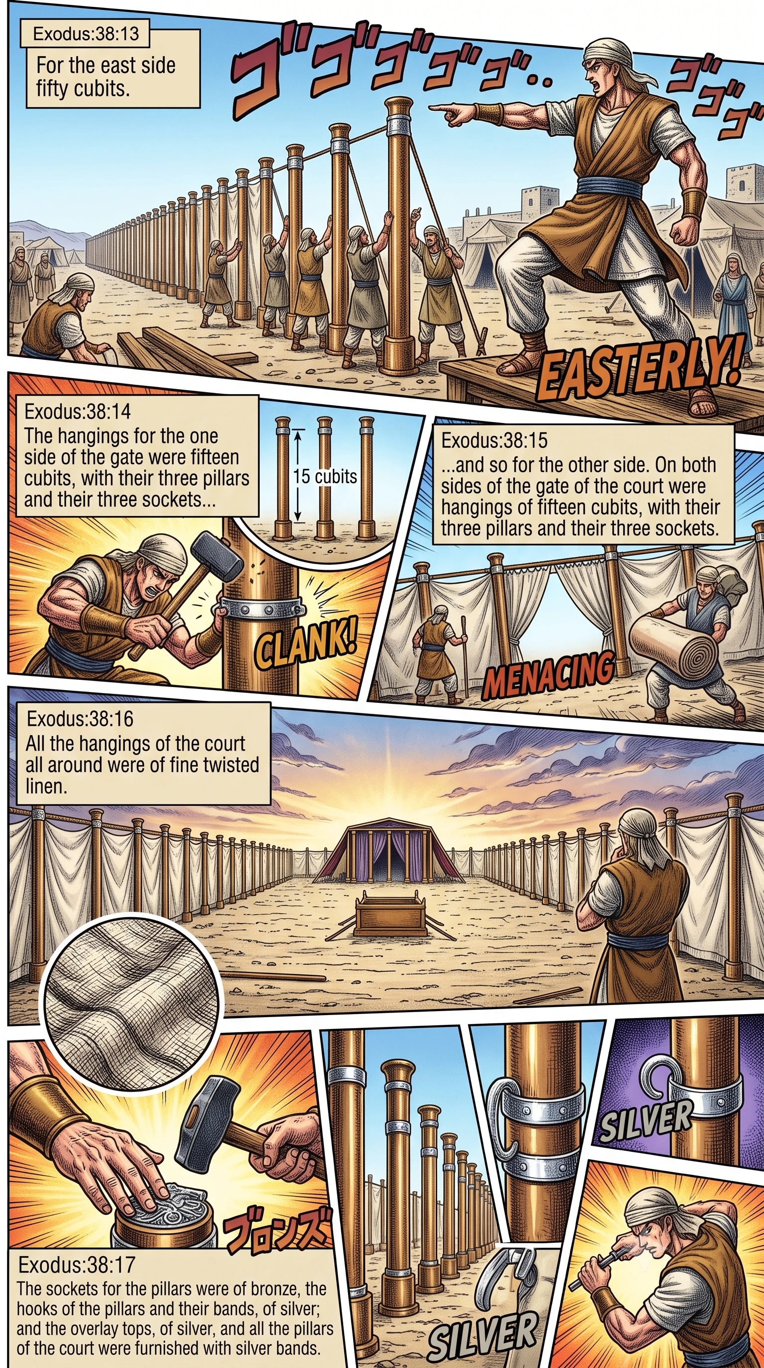 Exodus 38 illustration: The Gate Screen and Court Fittings