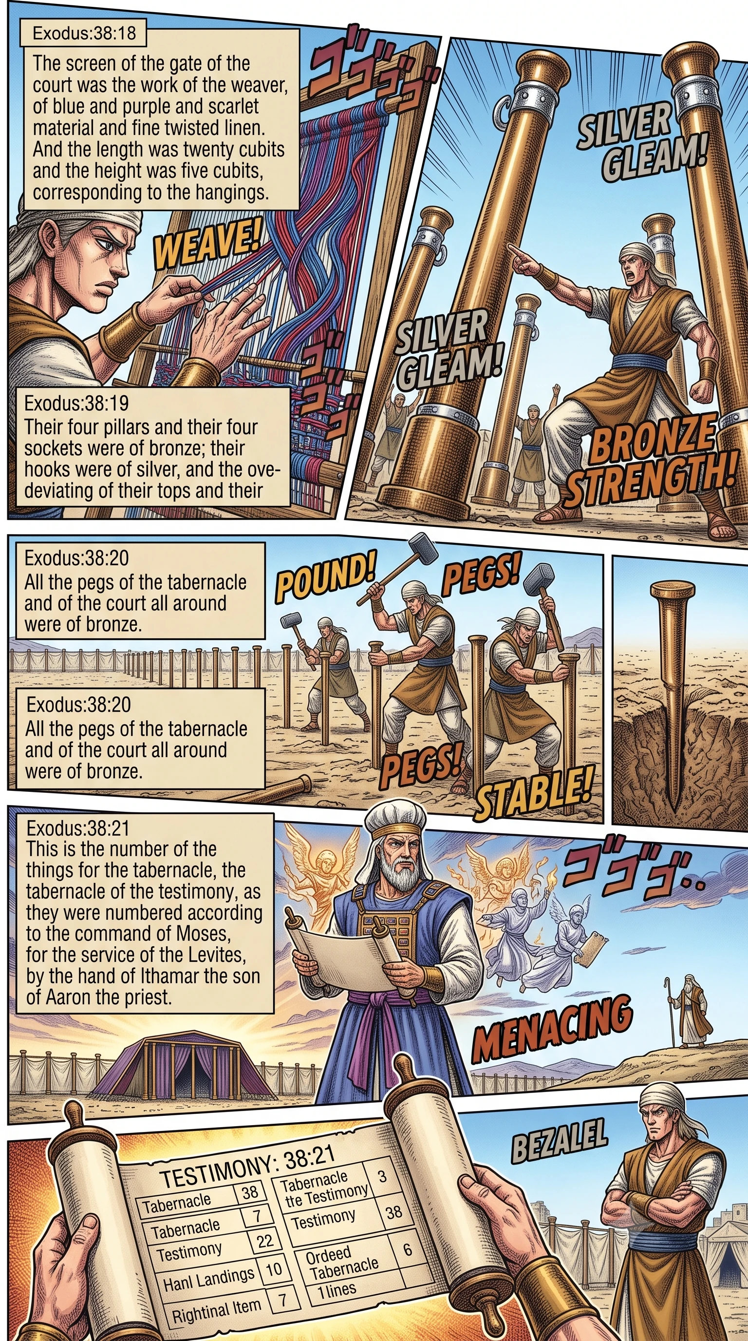 Exodus 38 illustration: Accounting of the Tabernacle's Materials